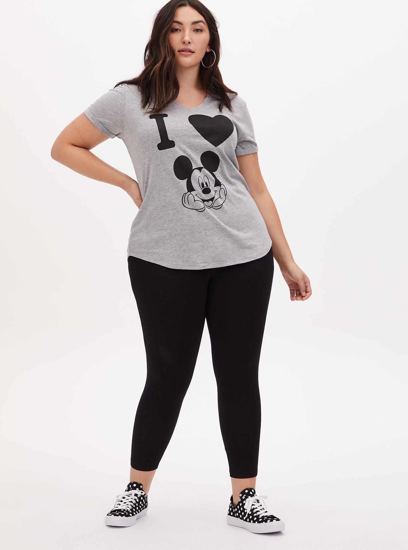 New Womens Mickey Mouse Yoga Leggings Disney Workout Pants (Black