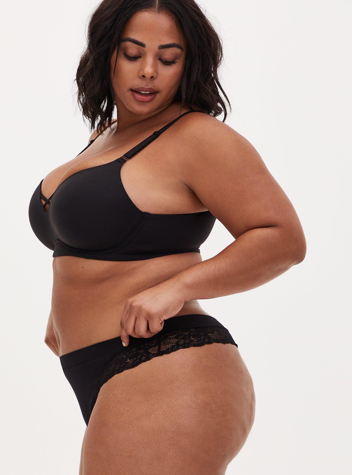 Plus Size - Strappy Open Gusset Mid Rise Thong - Torrid