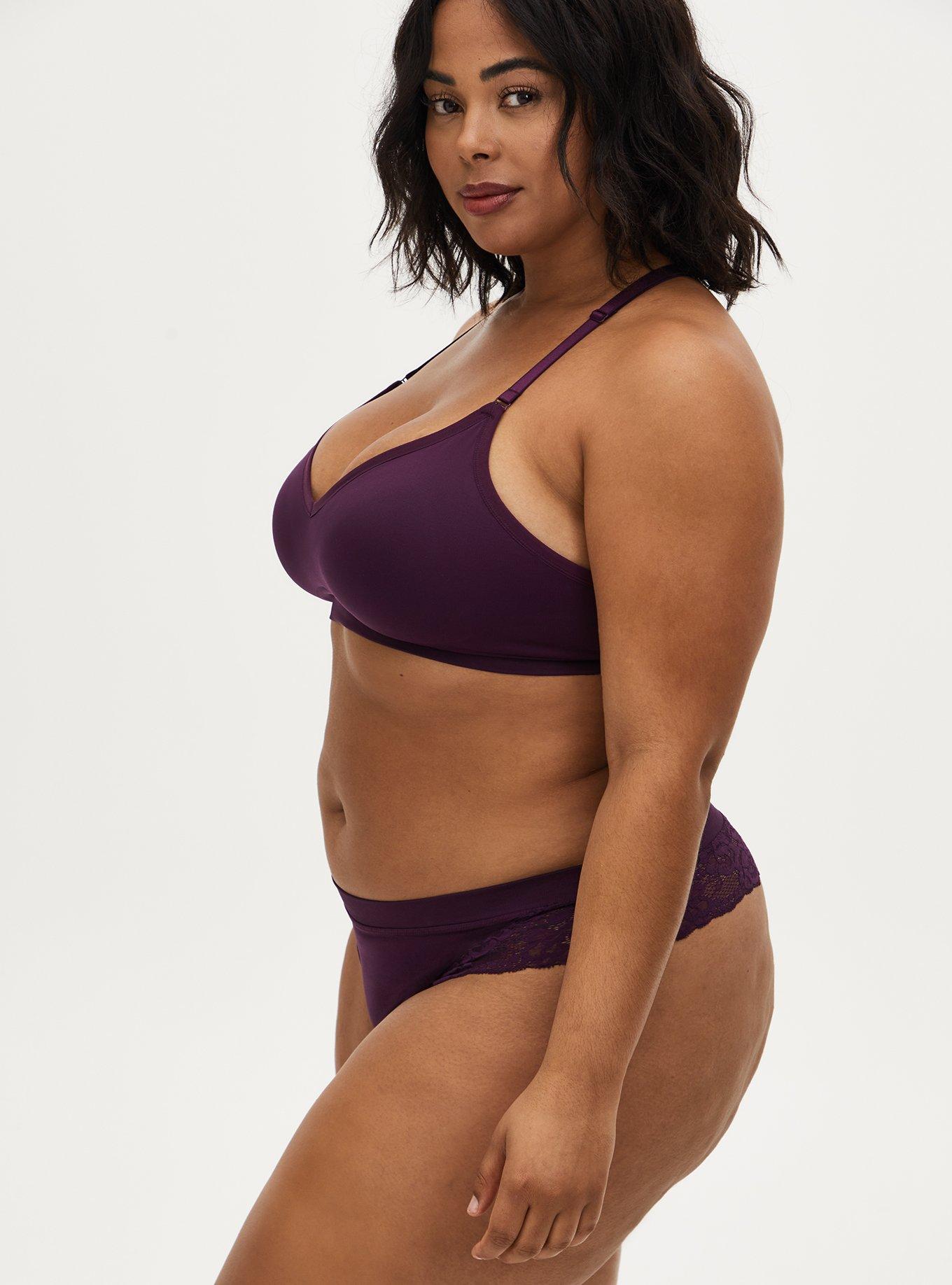 Seamless Flirt Mid-Rise Thong Panty, DEEP SPACE PURPLE, alternate