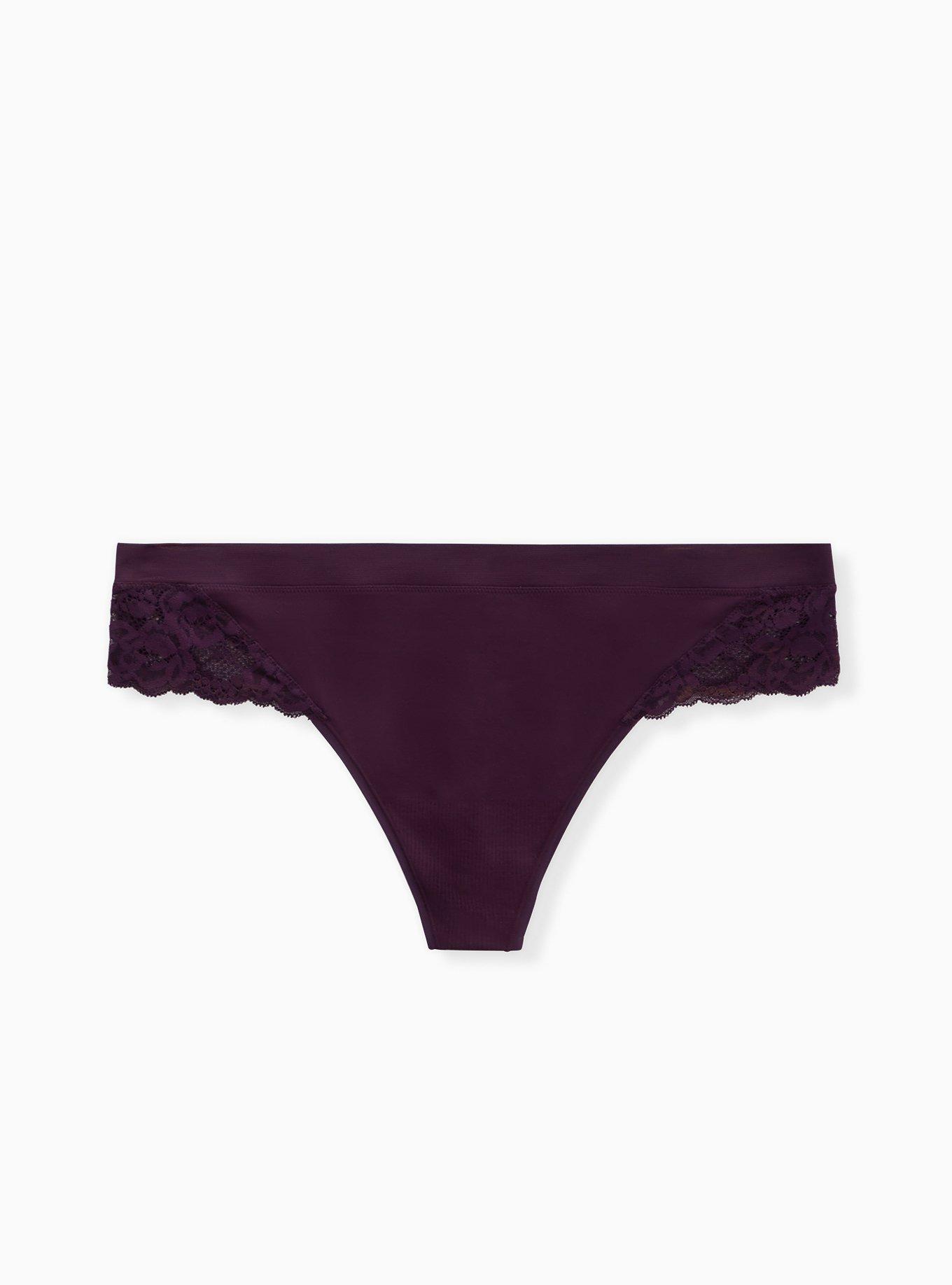 Seamless Flirt Mid-Rise Thong Panty, DEEP SPACE PURPLE, hi-res