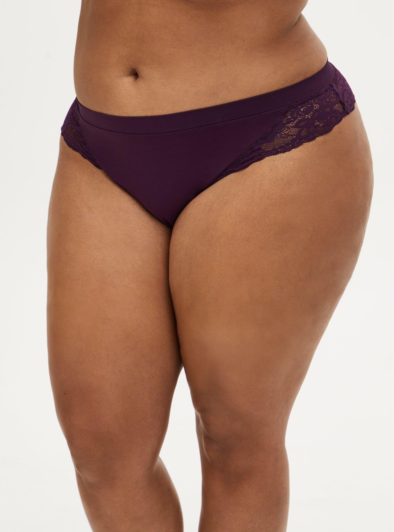 Seamless Flirt Mid-Rise Thong Panty, DEEP SPACE PURPLE, hi-res