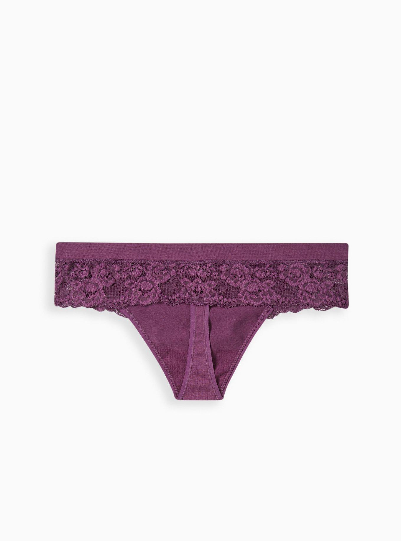 Plus Size - Simply Lace Mid Rise Thong Panty - Torrid