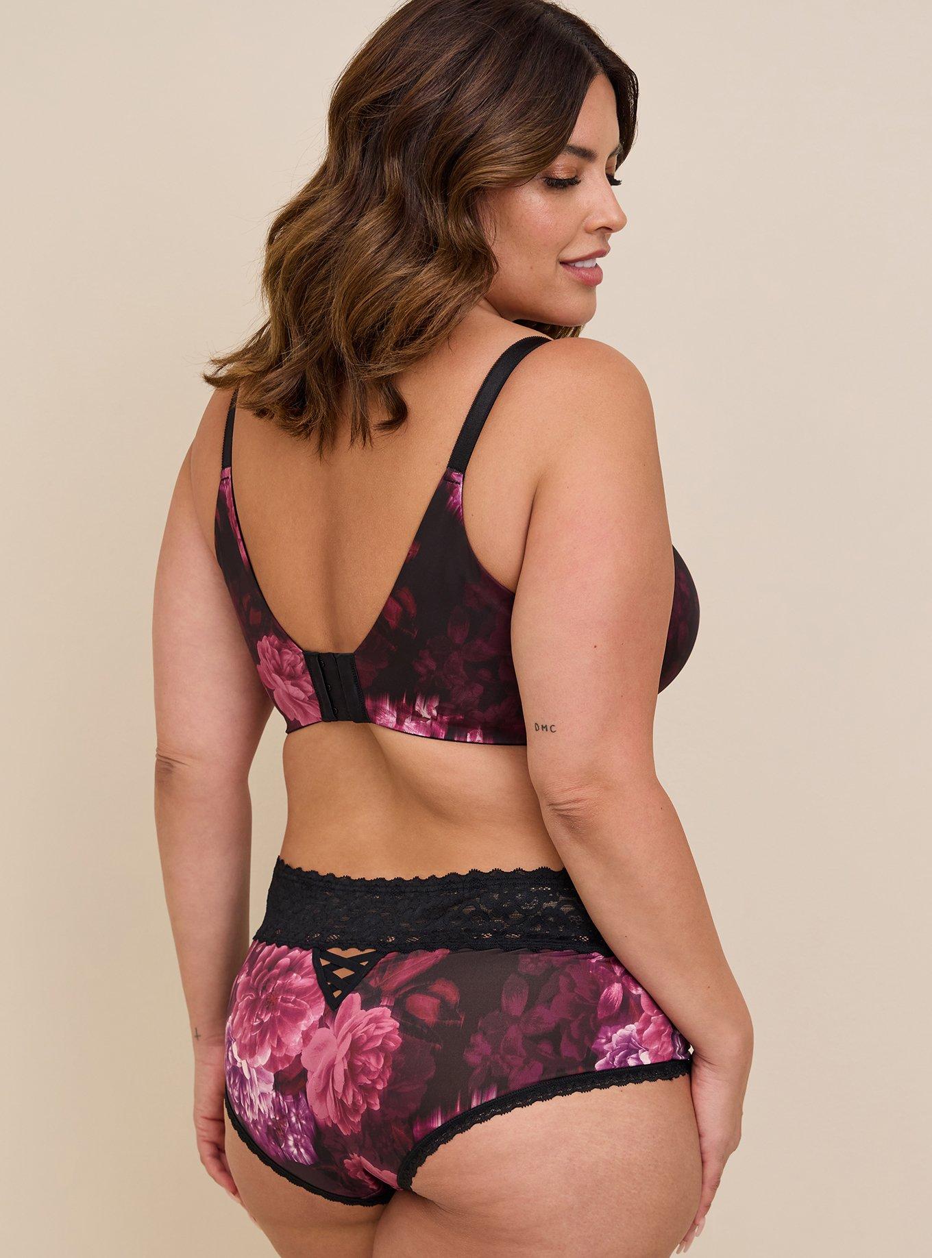 Plus Size - Second Skin Mid-Rise Thong Lace Trim Mini Lattice Back Panty -  Torrid