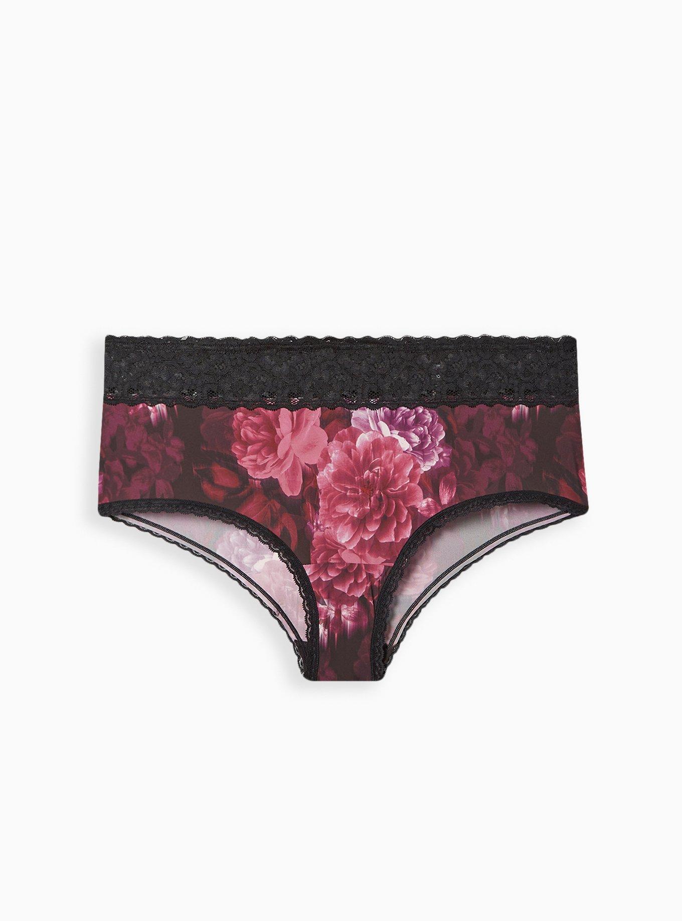 Ardene Contrast Lace Cheeky Panty in Blush, Size Small
