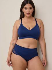 Plus Size Seamless Flirt Mid-Rise Hipster Panty, MEDIEVAL BLUE, hi-res