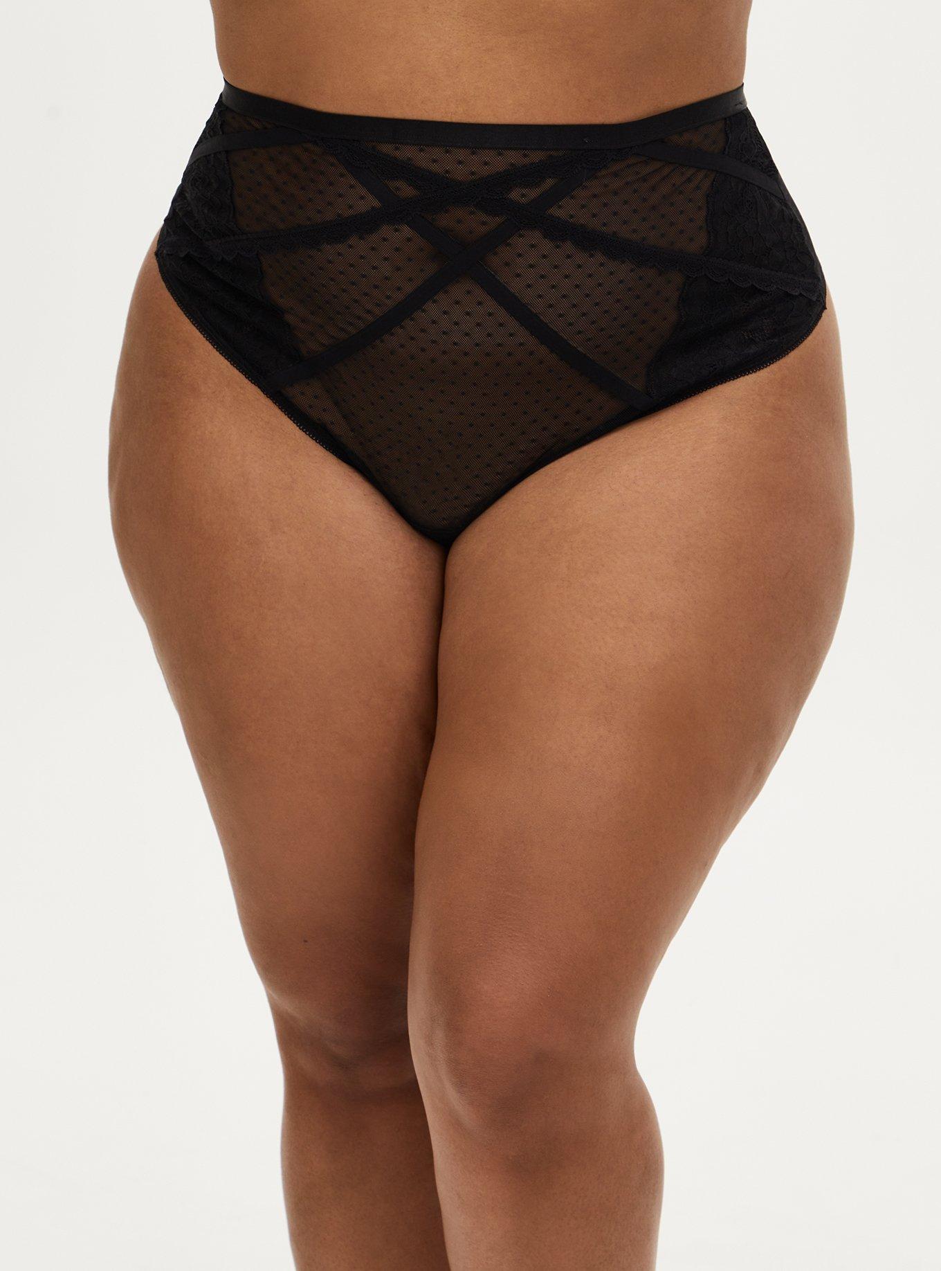 Torrid Black High Waist Cutout Back Lace Thong Panty Plus Size 2X