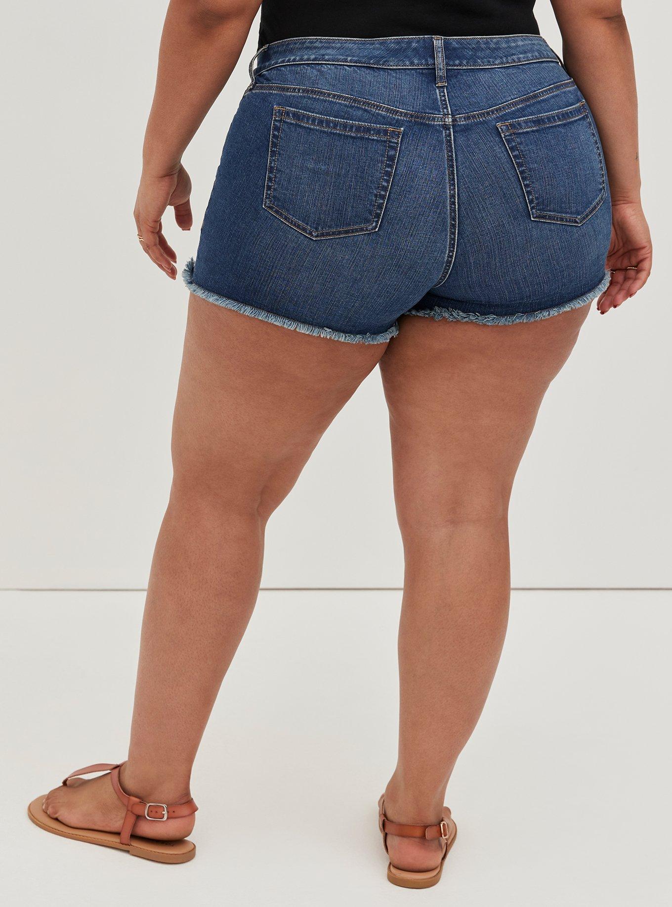 3.5 Inch Vintage Stretch Mid-Rise Short, DESTRUCTED PEACE OUT, alternate