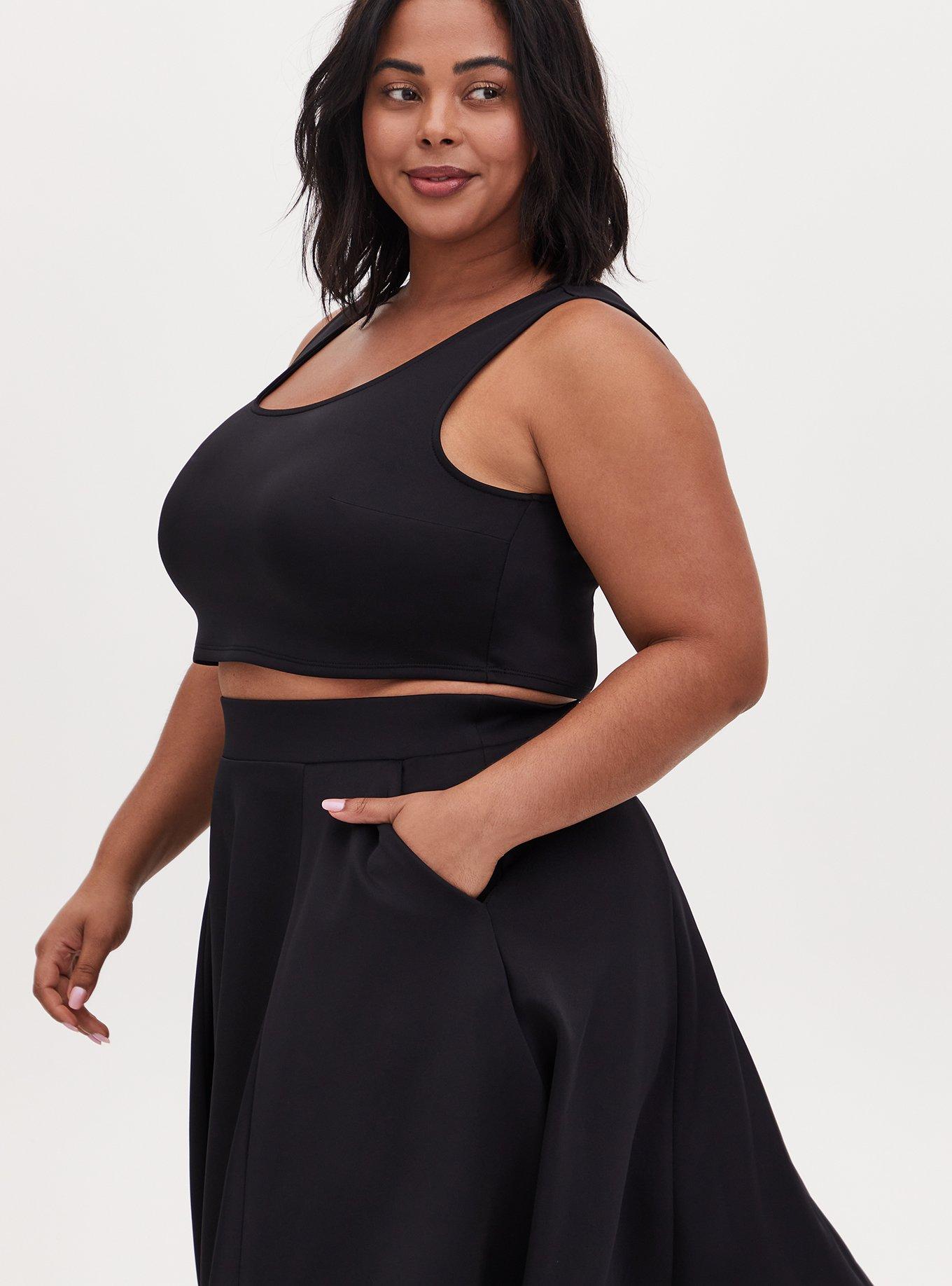 Plus size scuba midi skirt sales