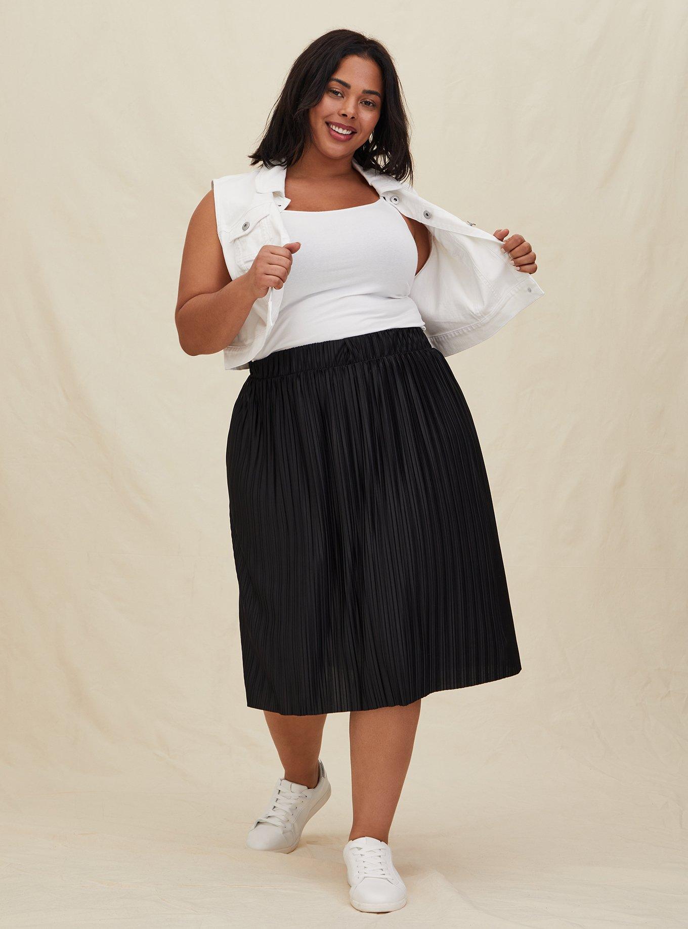 Plus size hotsell midi skirt black