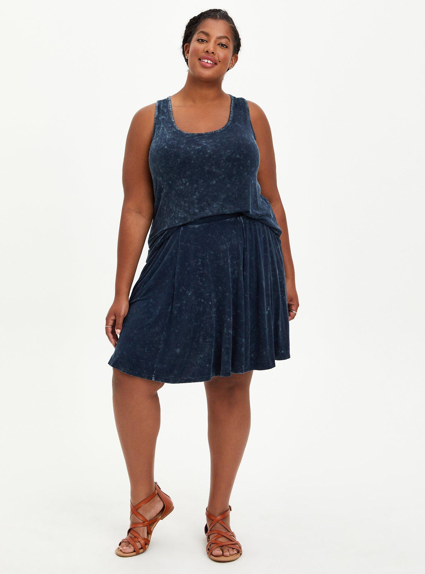 Plus Size Mini Jersey Skater Skirt Torrid