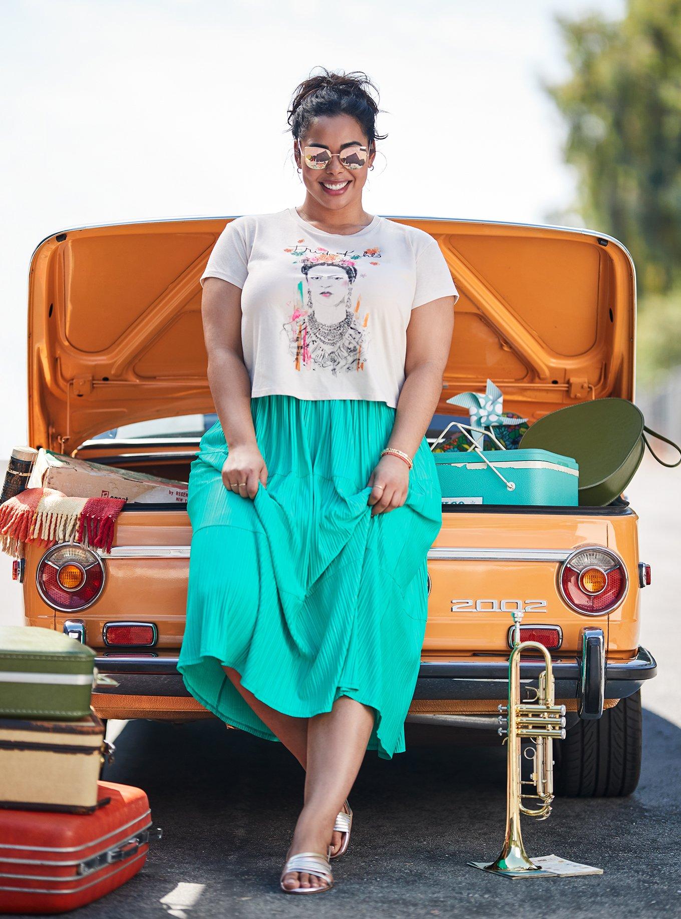 Maxi Knit Pleated Skirt, , hi-res