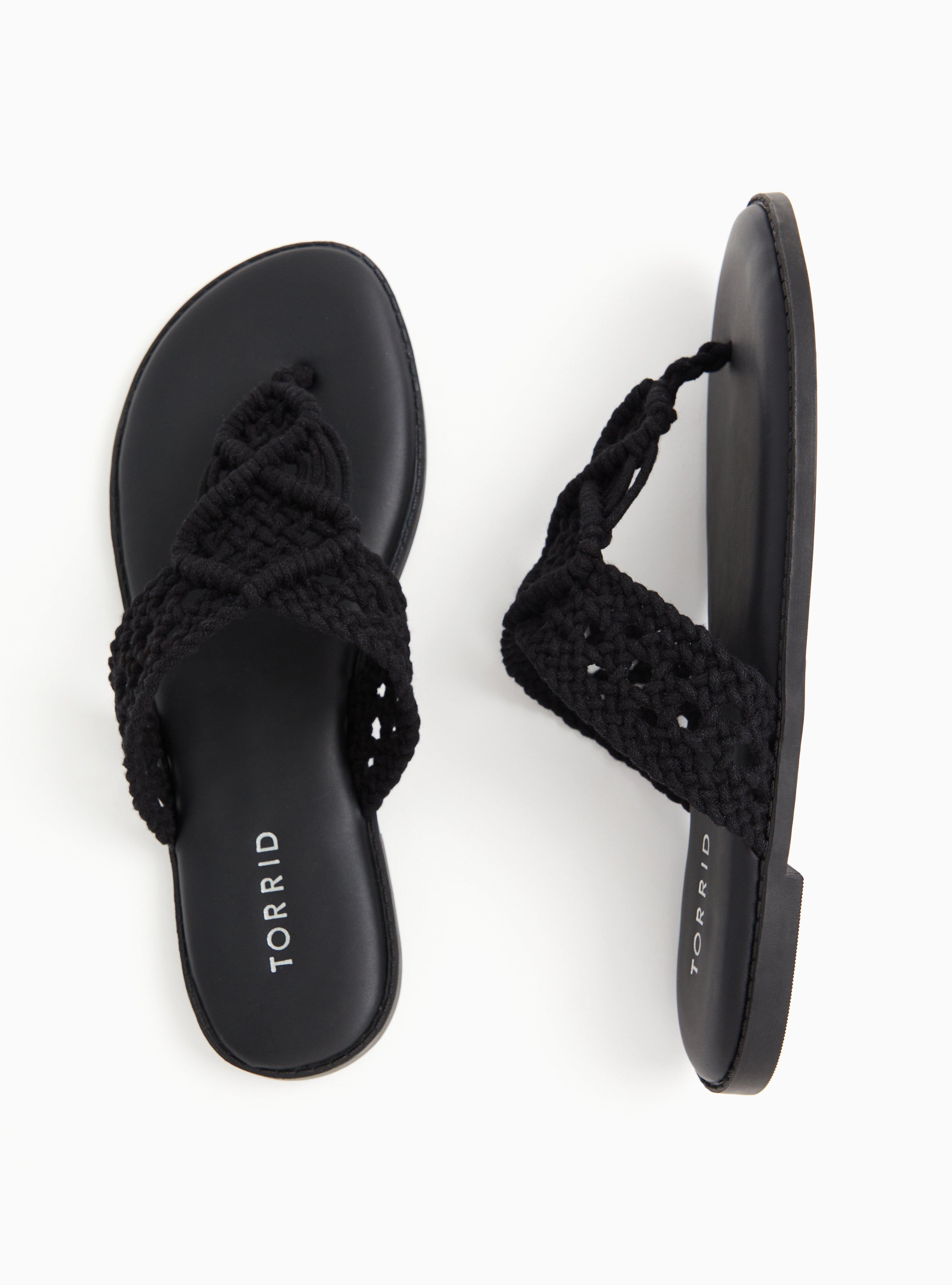 Macrame Sandal (WW), BLACK, alternate