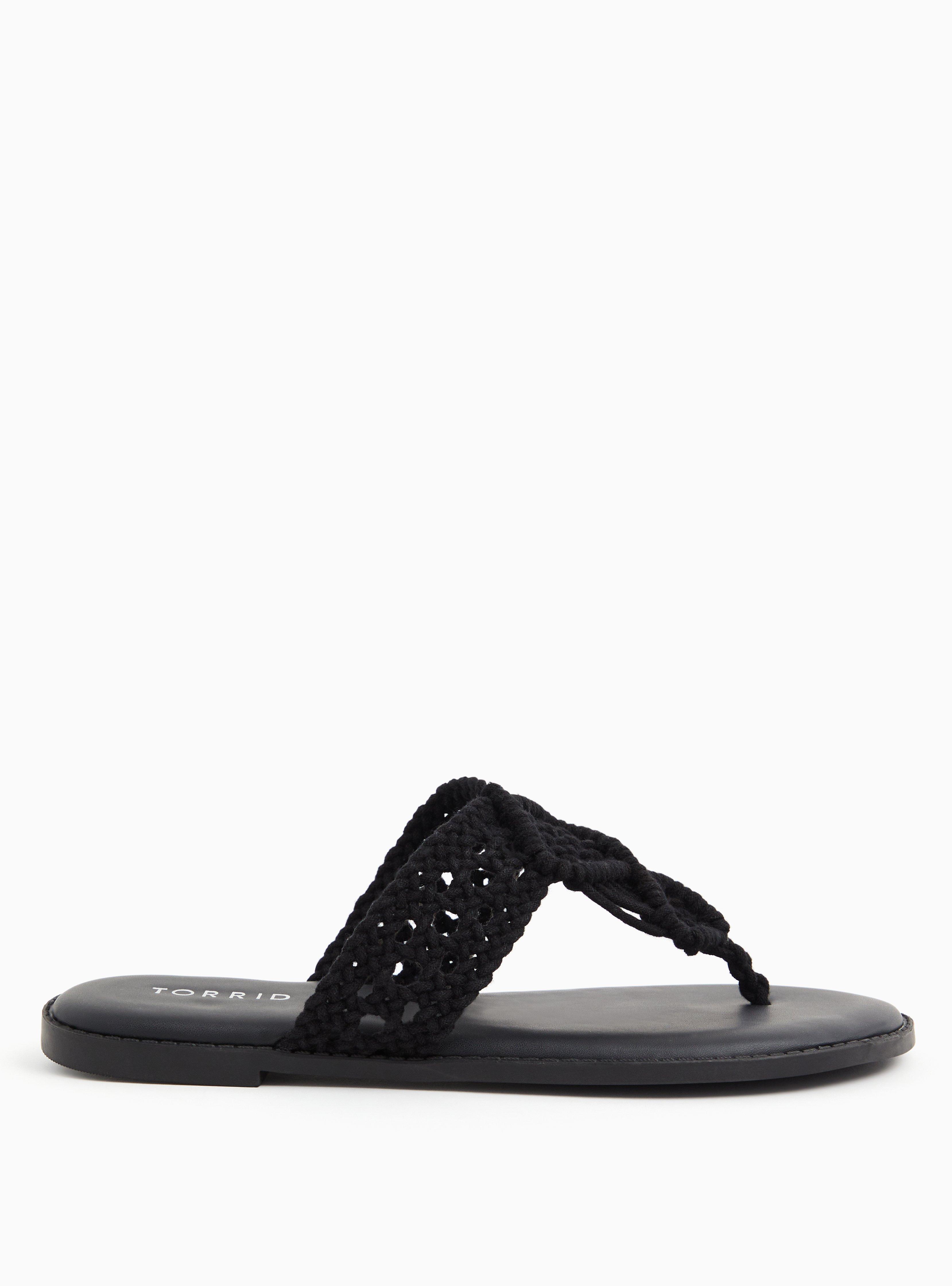 Macrame Sandal (WW), BLACK, alternate