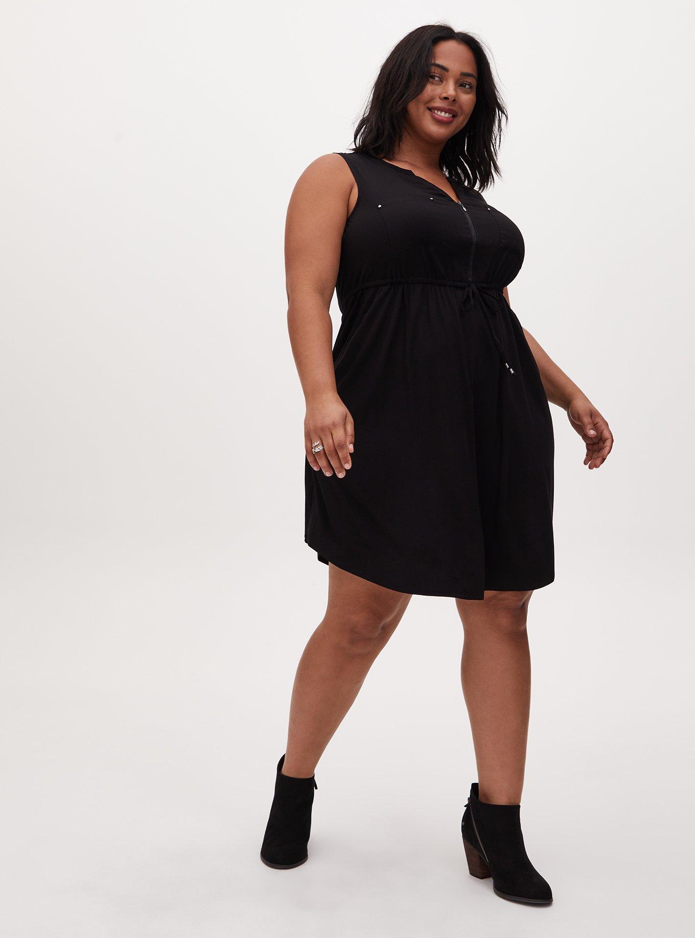 Plus Size - Mini Challis Zip-Front Shirt Dress - Torrid