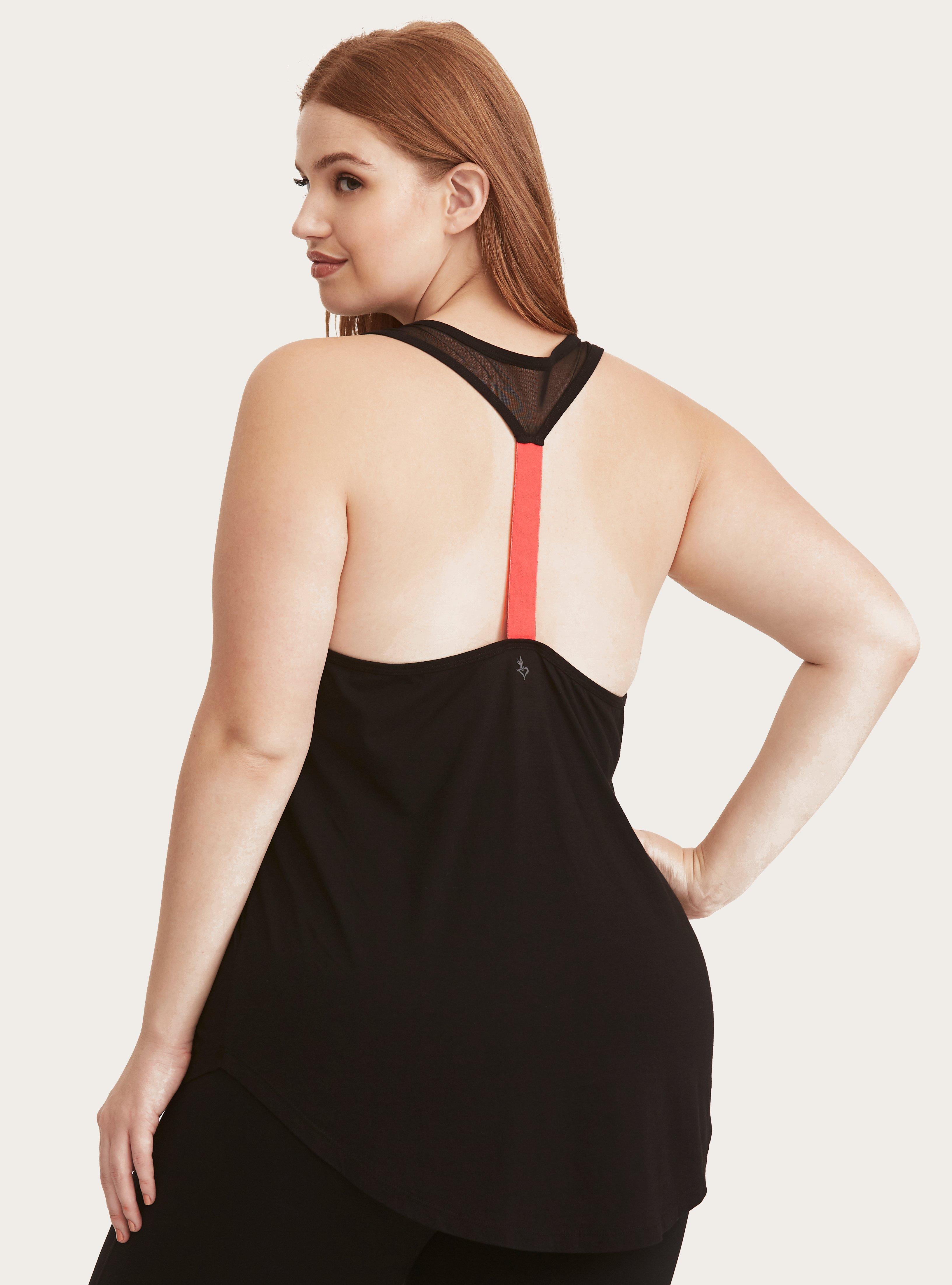 Performance Cotton Scoop Neck Sleeveless Active Tank, BLACK PINK, alternate