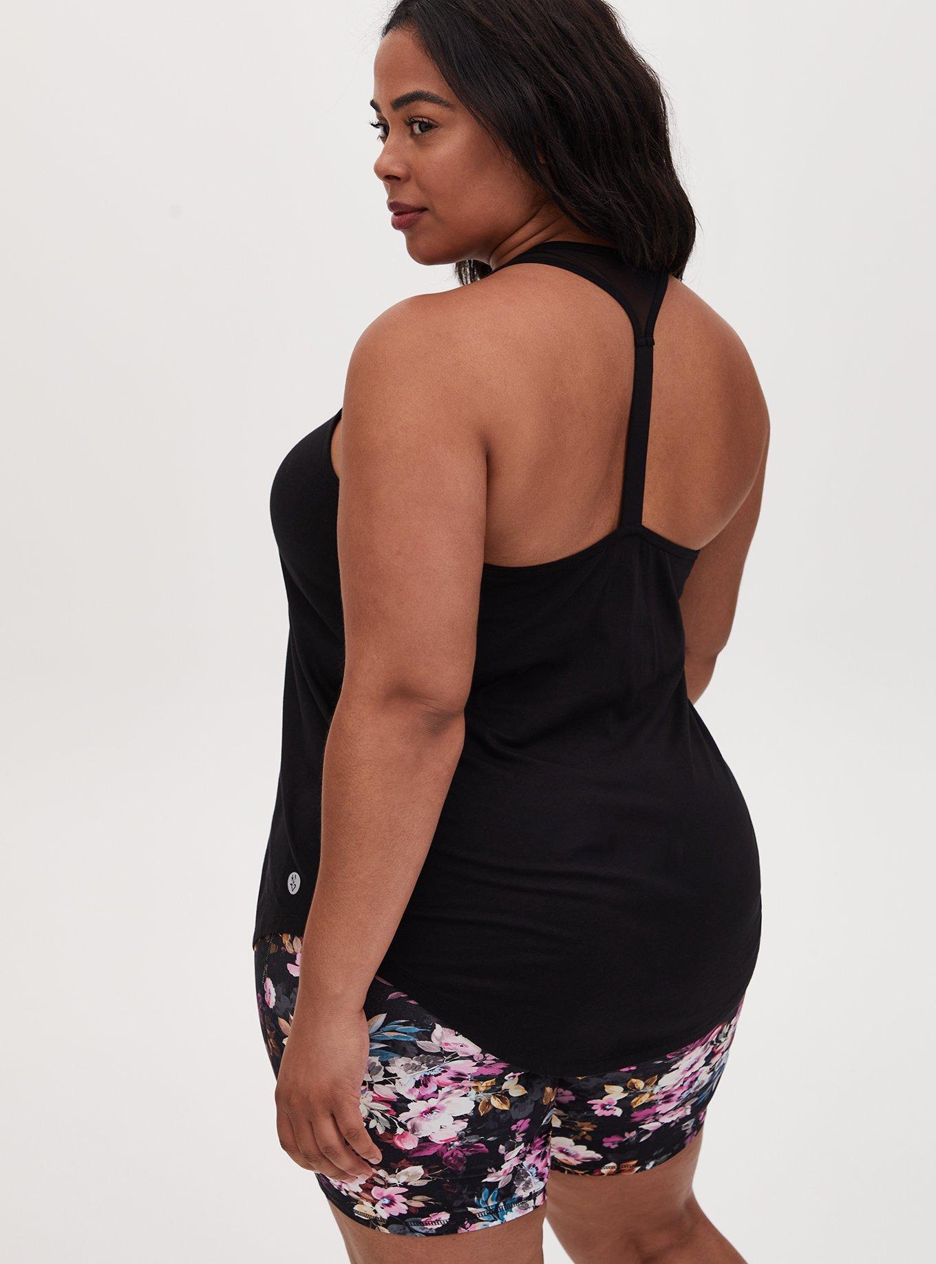 Performance Cotton Scoop Neck Sleeveless Active Tank, BLACK FREE SOUL, alternate