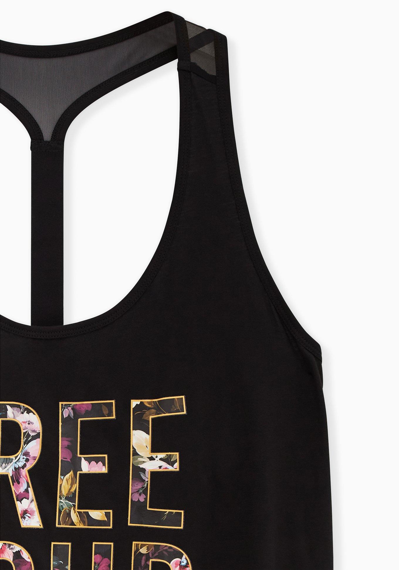 Performance Cotton Scoop Neck Sleeveless Active Tank, BLACK FREE SOUL, alternate