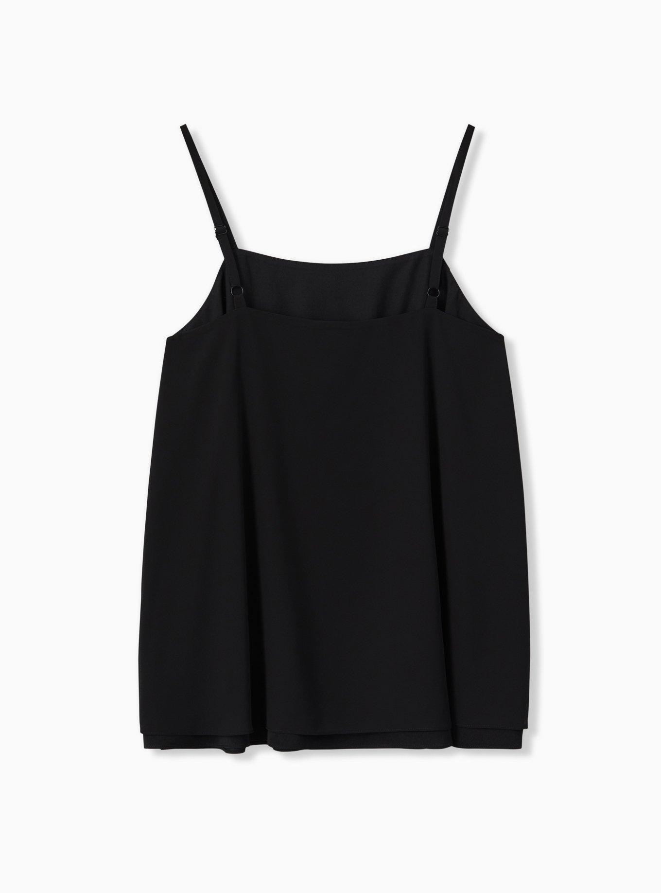 Plus Size - Black Chiffon Double Layer Cami - Torrid