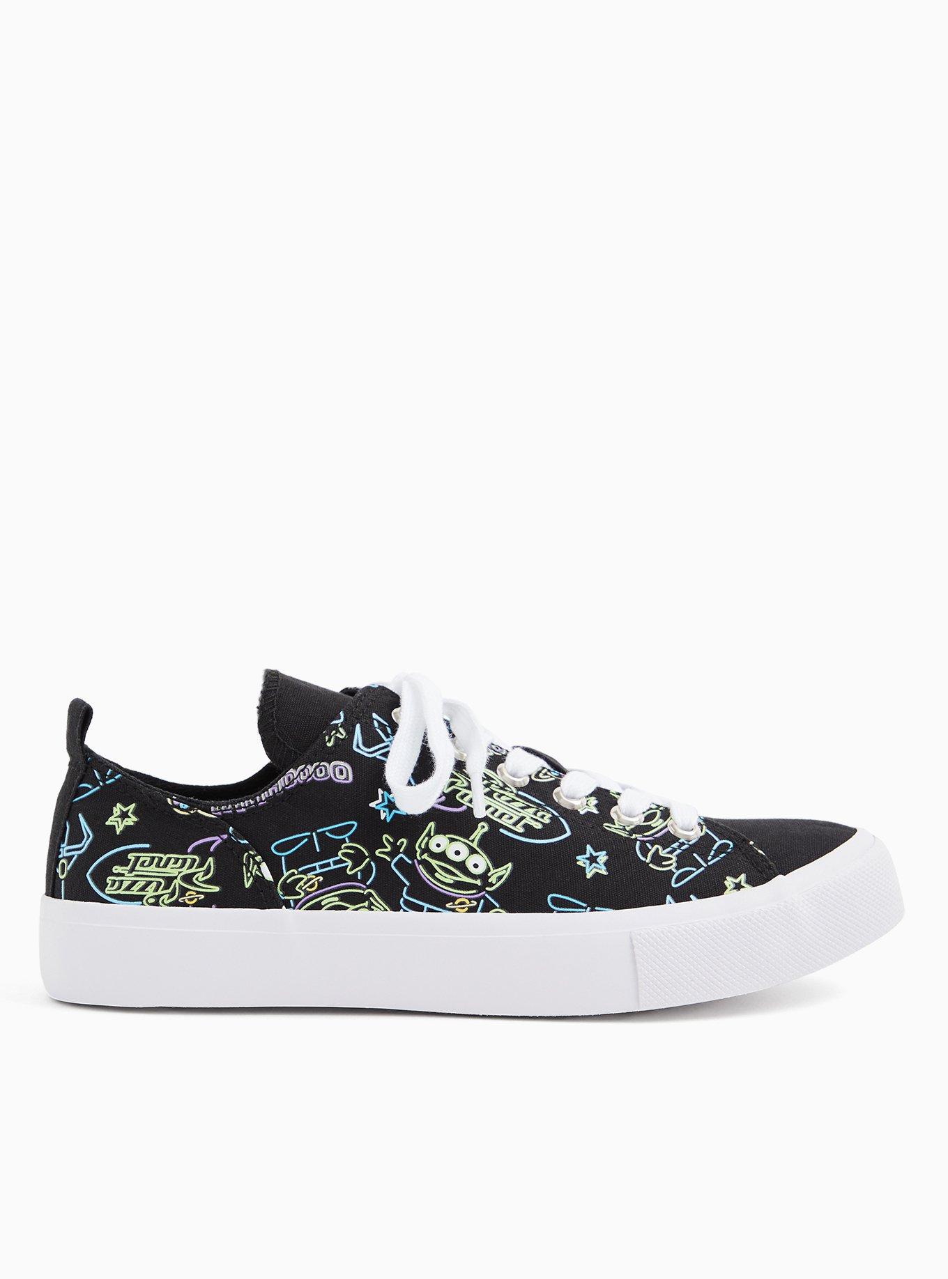 Disney Pixar Toy Story Alien Neon & Black Canvas Sneaker (WW), BLACK, alternate