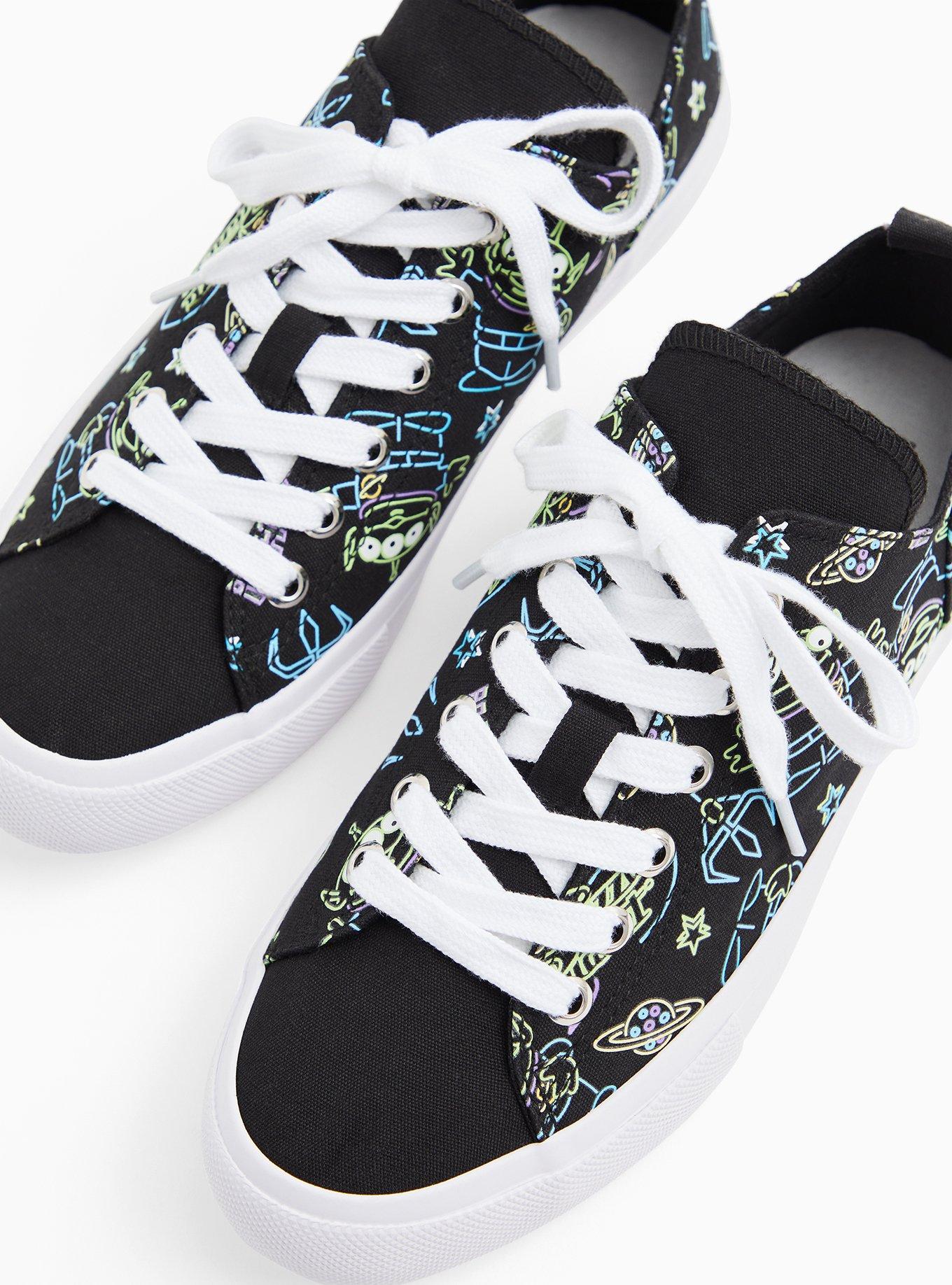 Disney Pixar Toy Story Alien Neon & Black Canvas Sneaker (WW), BLACK, hi-res