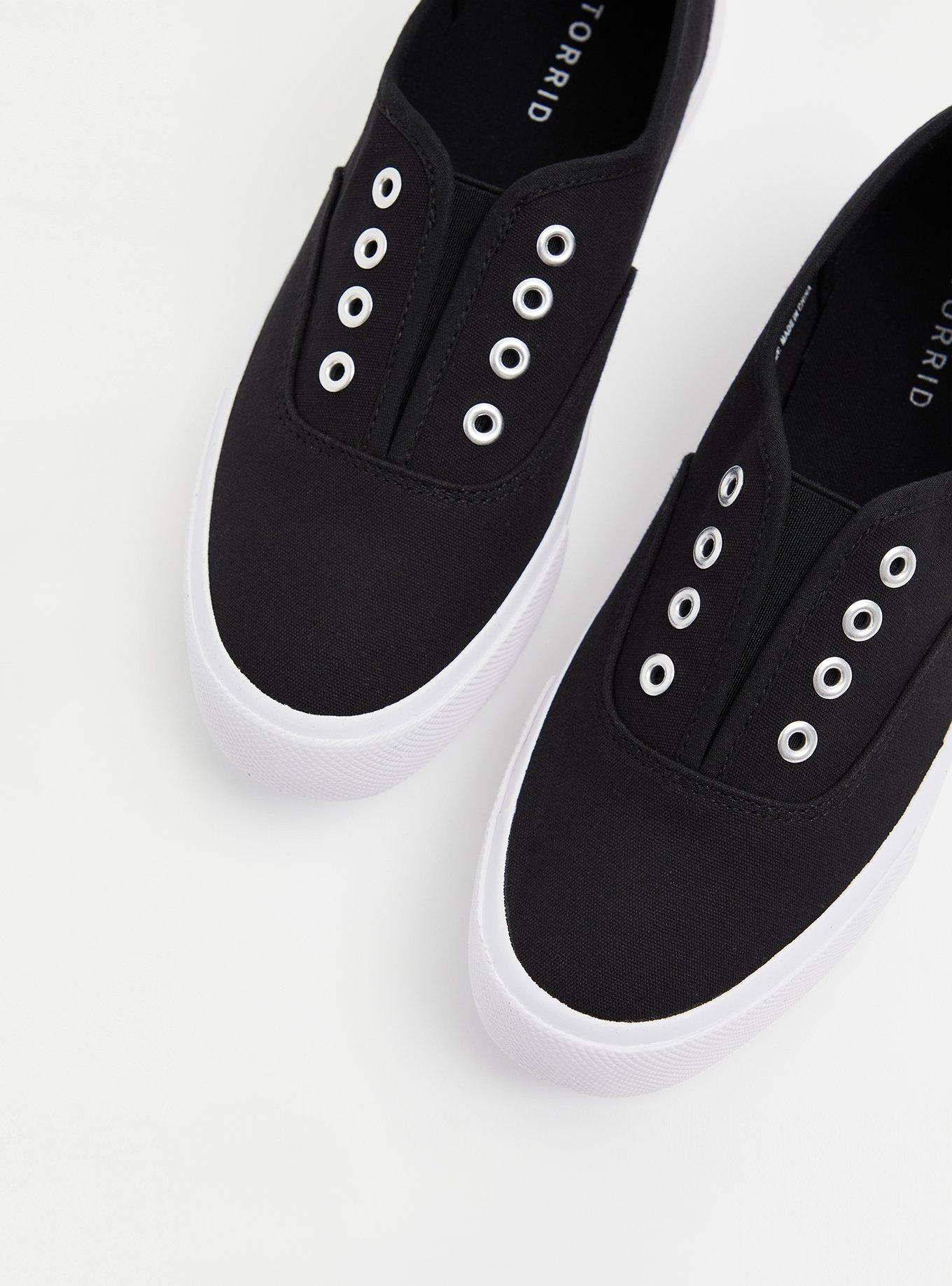 Black Canvas No Laces Slip-On Sneaker (WW), , hi-res