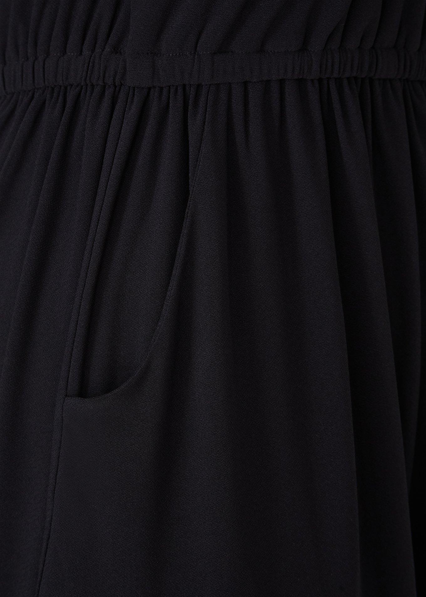 Plus Size - Black Crepe High Neck Skater Dress - Torrid