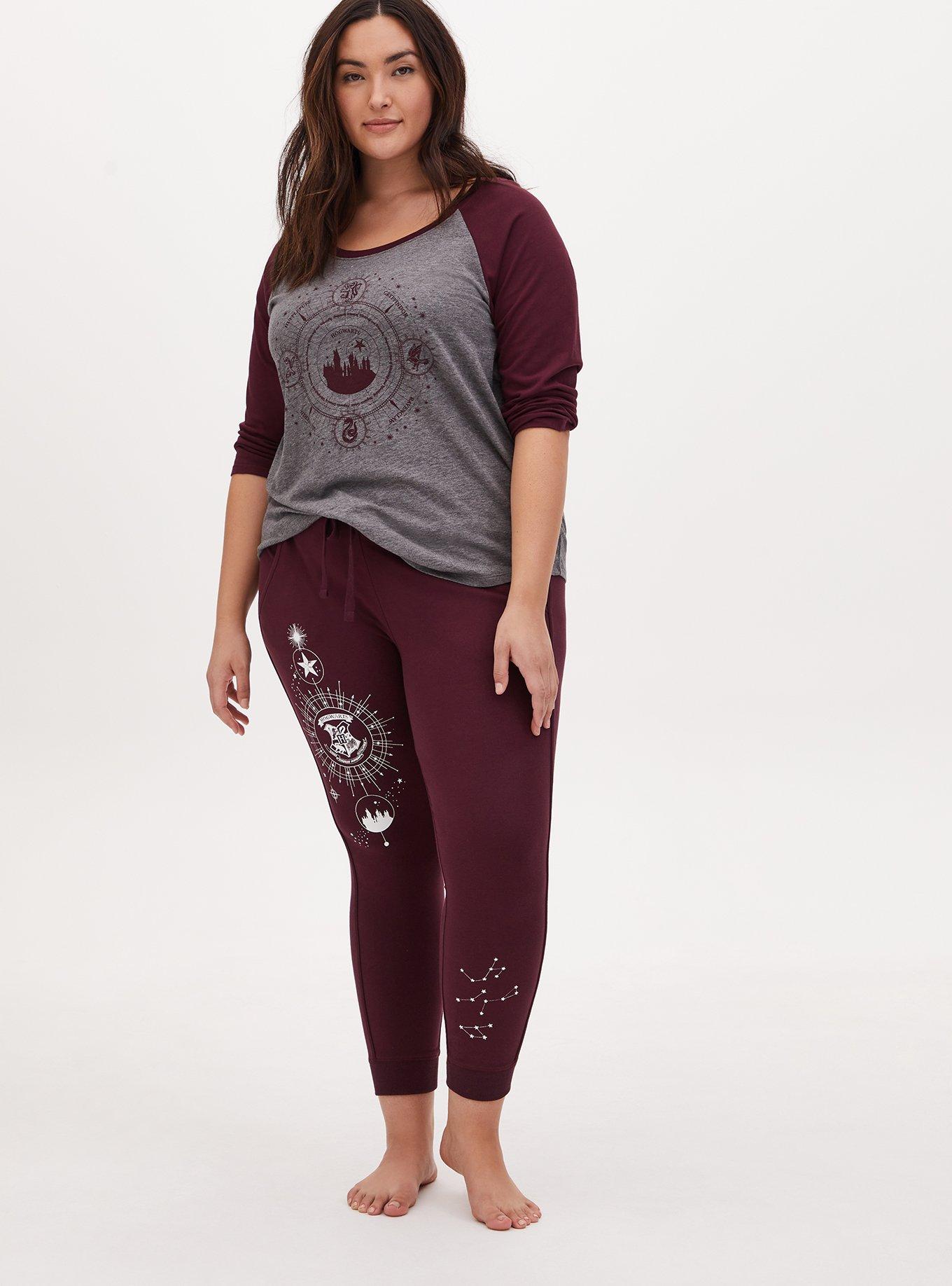 Plus Size - Harry Potter 07 Seeker Black & Burgundy Crop Active Legging -  Torrid