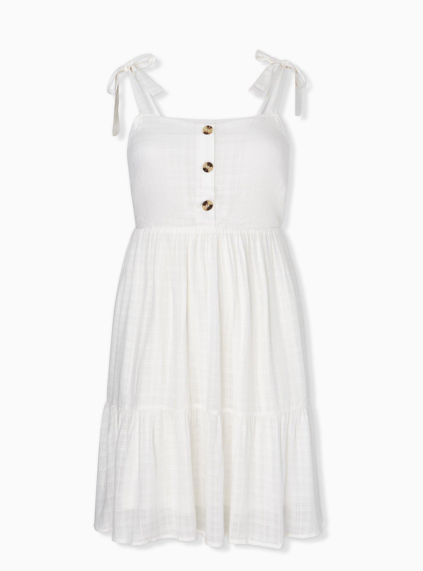 Mini Textured Woven Button-Front Dress, , hi-res