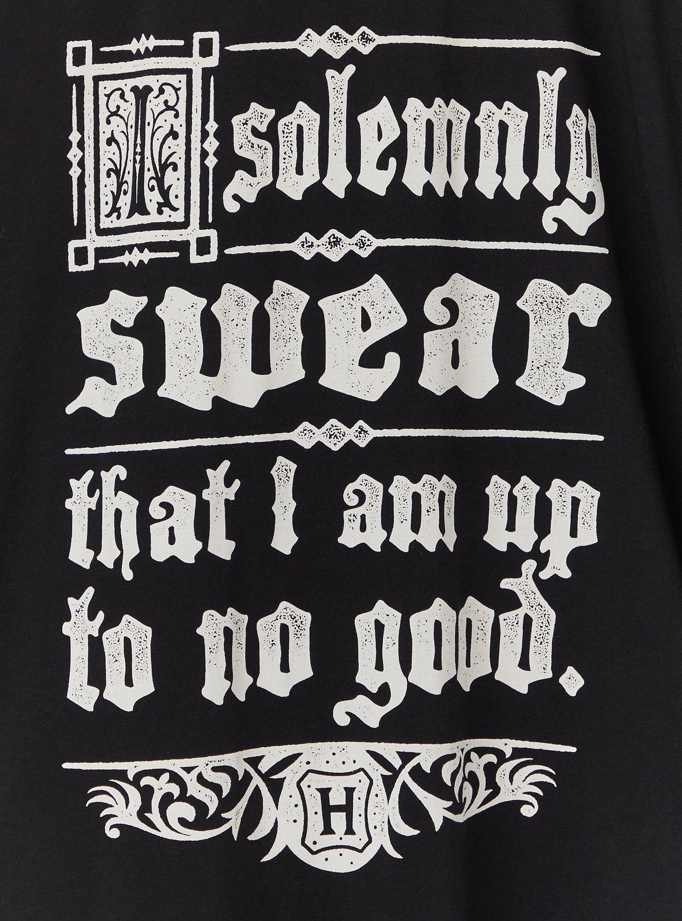 Harry Potter Girls' I Solemnly Swear Glow In The Dark Speckled Long Sleeve Raglan Kids T Shirt