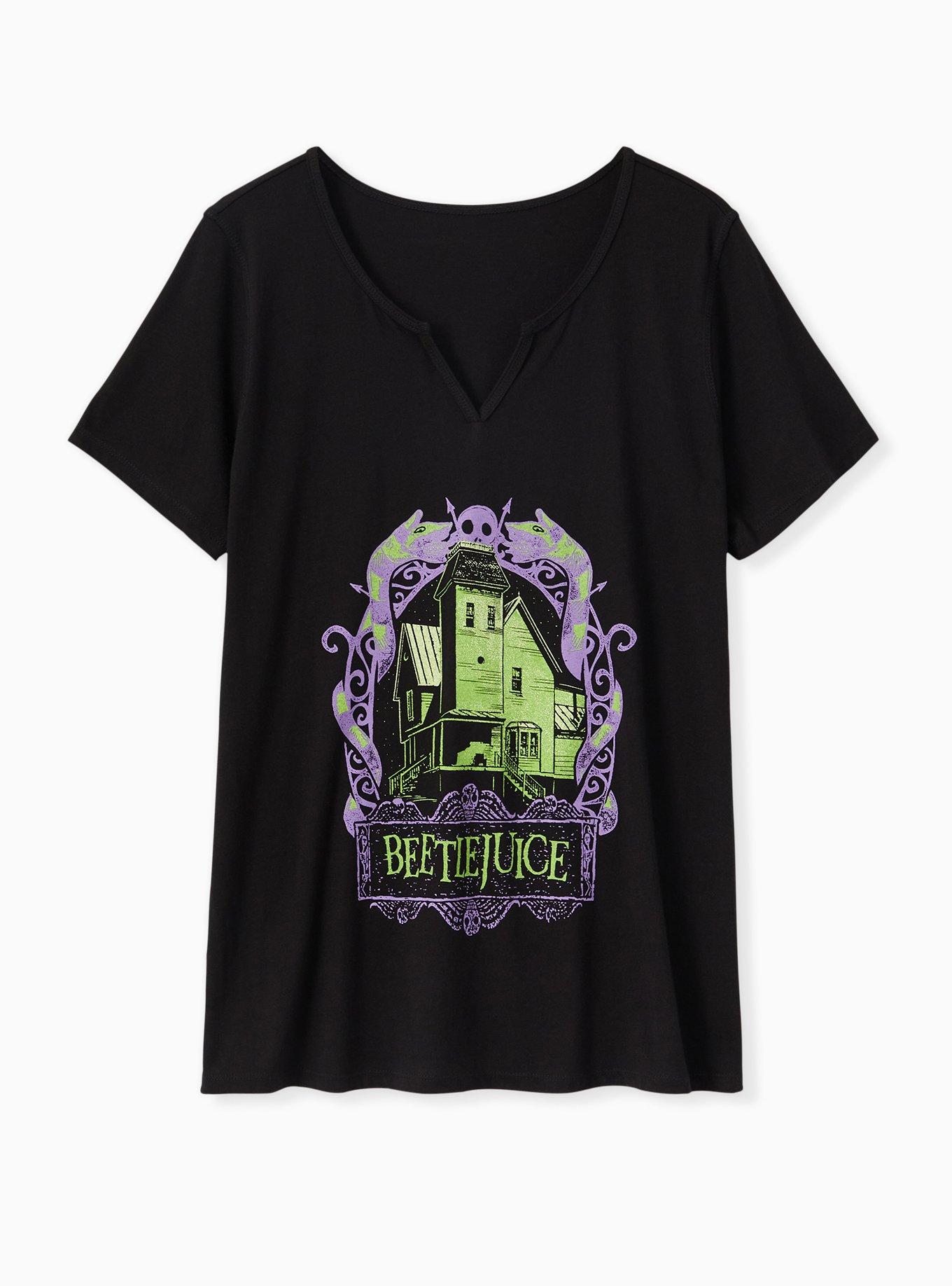 Plus Size Beetlejuice Heavy Metal Black Top, DEEP BLACK, hi-res