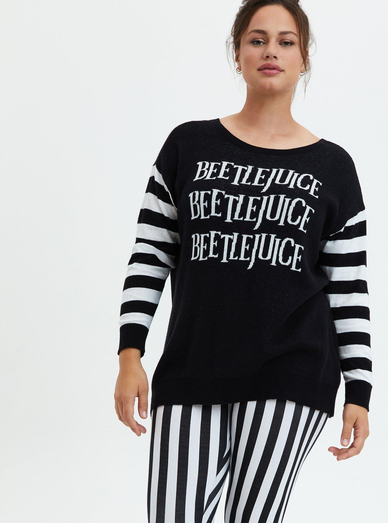 Plus Size - Beetlejuice Three TimesCutout Back Sweater - Jersey Black -  Torrid