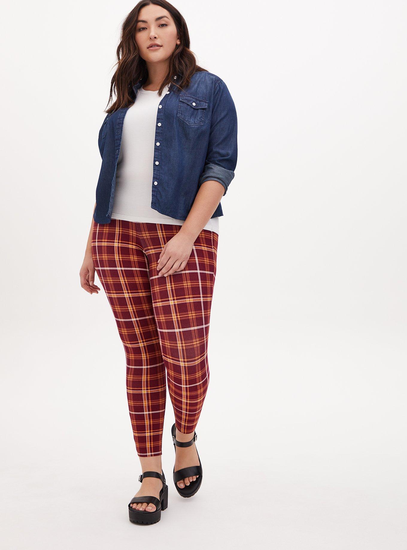 Plus Size Harry Potter Hogwarts Red Plaid Legging Torrid