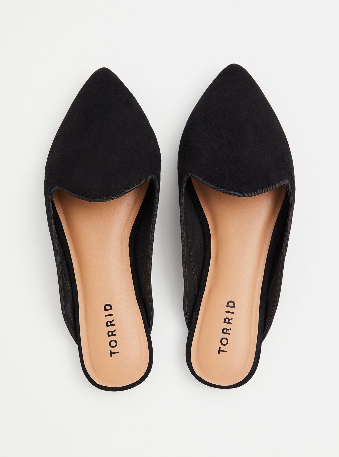 Plus Size Pointed Toe Mule Loafer (WW), BLACK, alternate