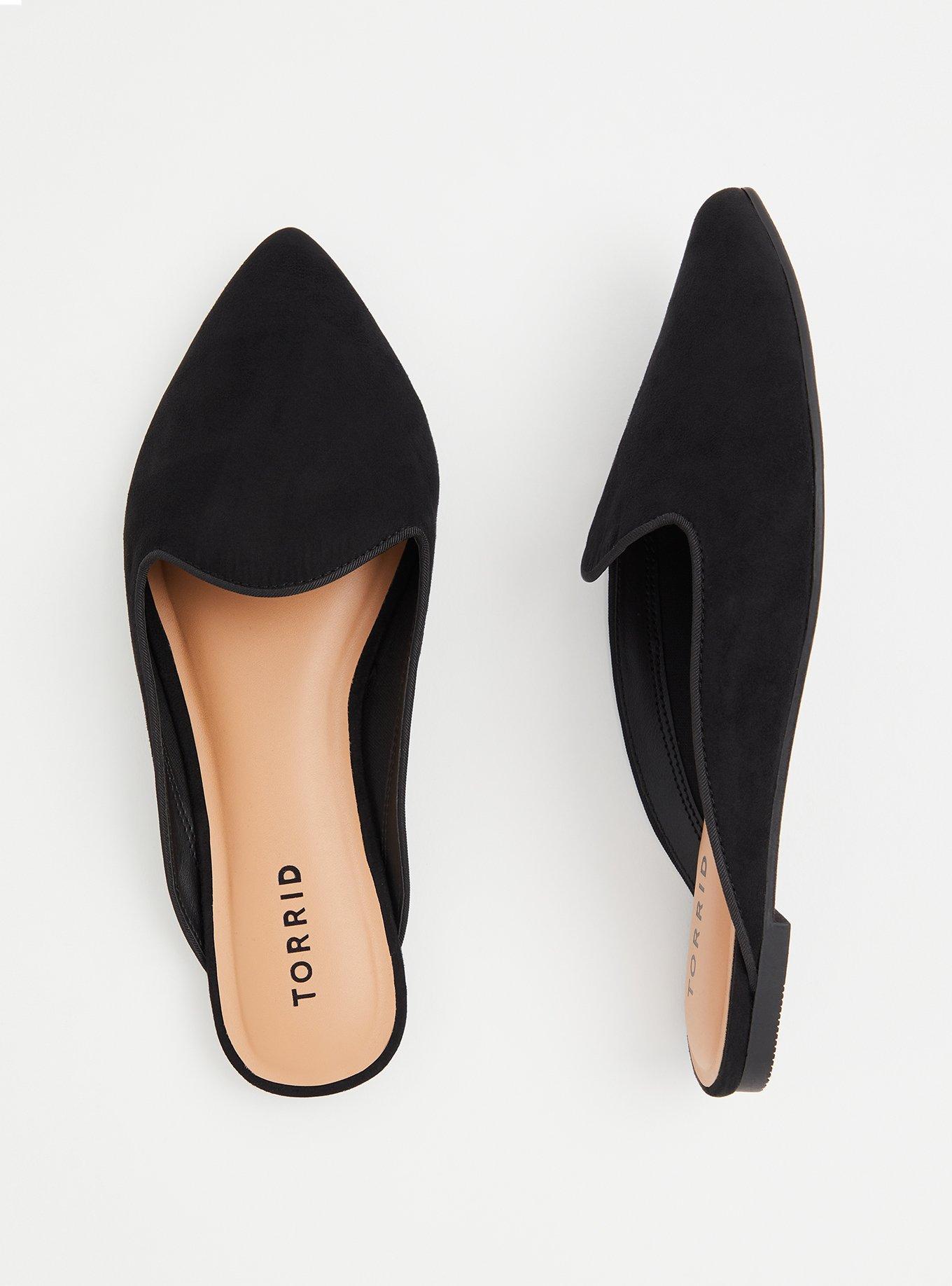Plus Size Pointed Toe Mule Loafer (WW), BLACK, alternate