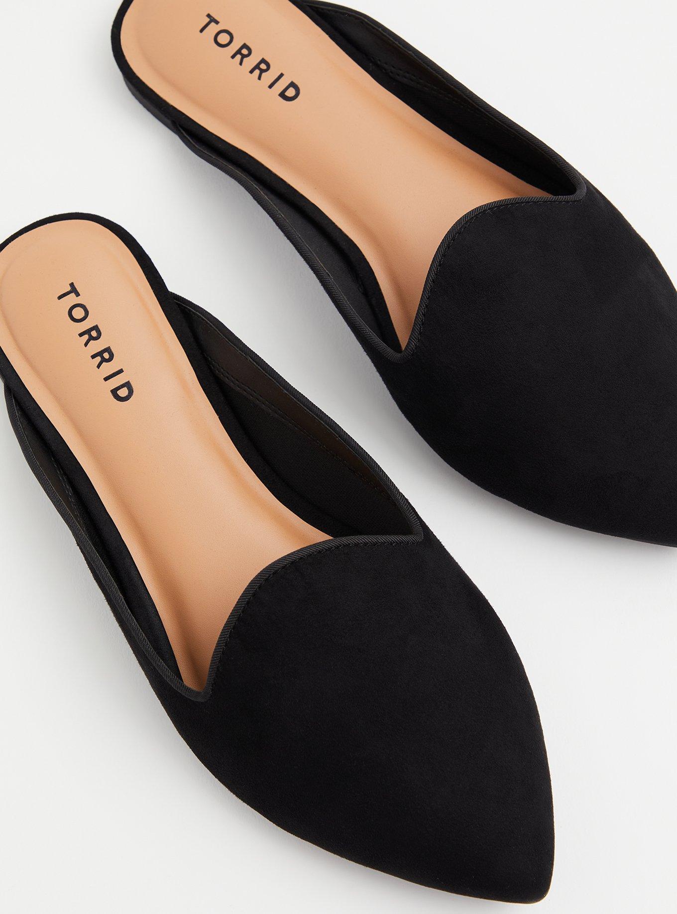 Plus Size Pointed Toe Mule Loafer (WW), BLACK, alternate