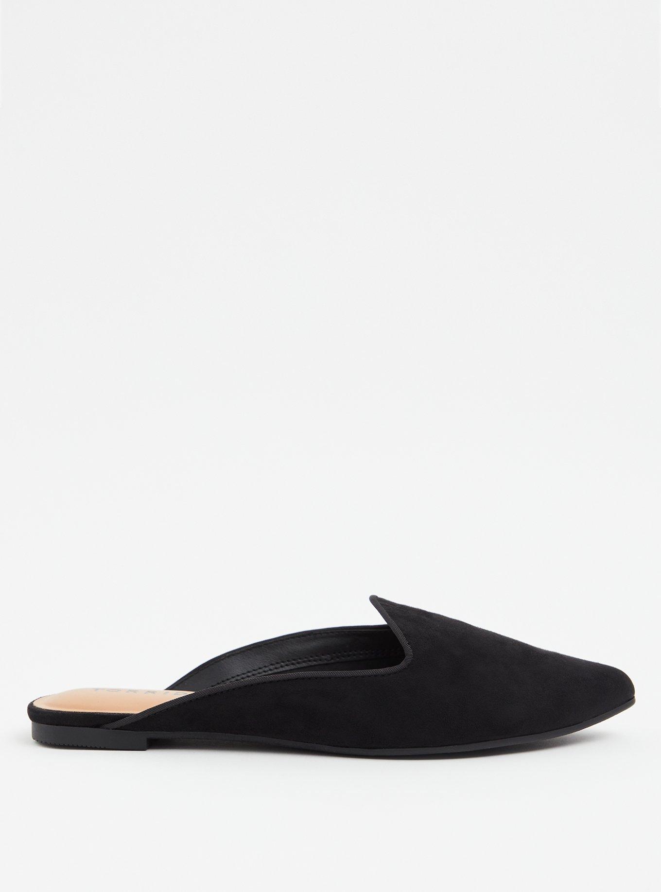Plus Size Pointed Toe Mule Loafer (WW), BLACK, alternate