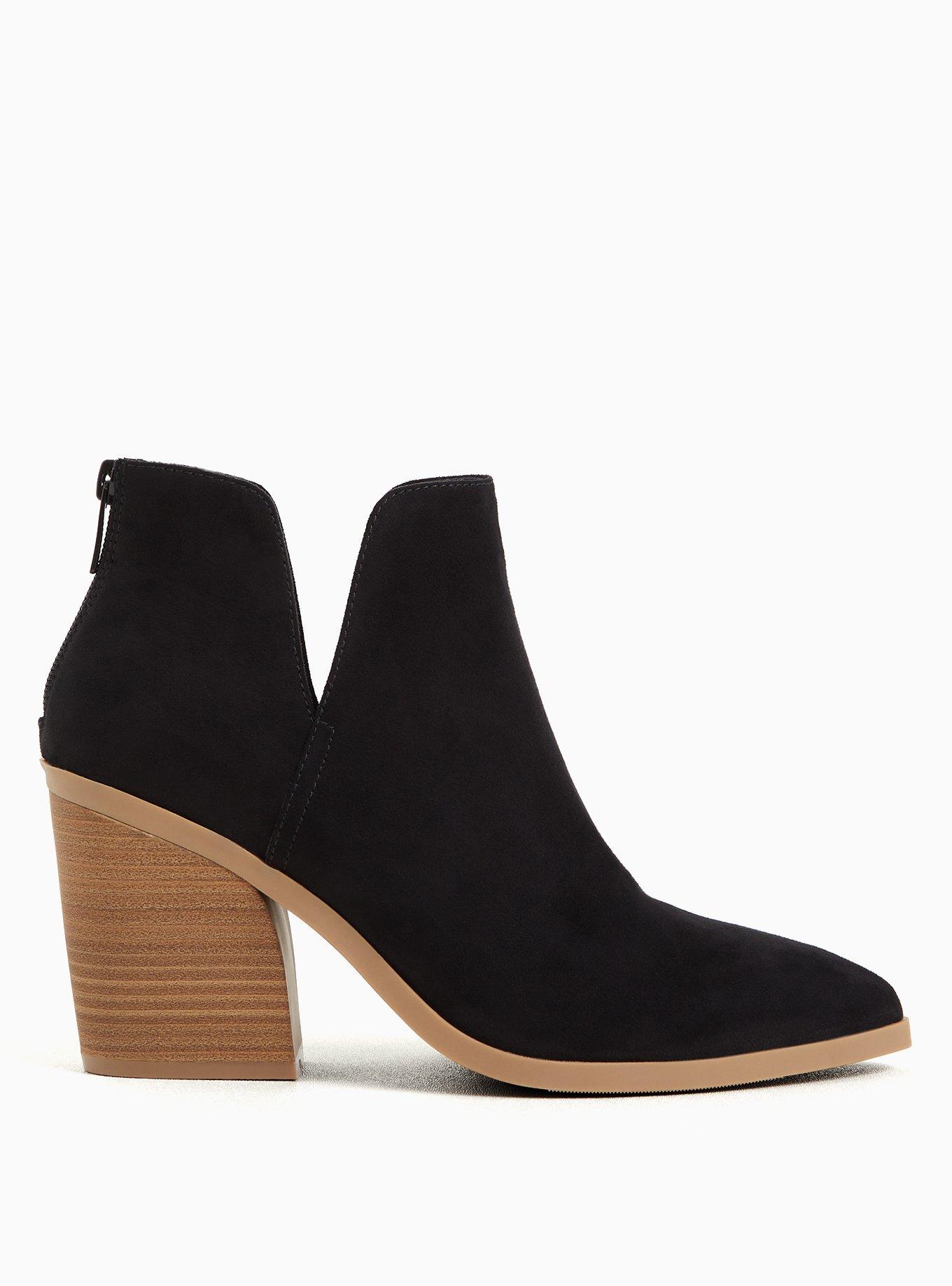 V cut sale booties black