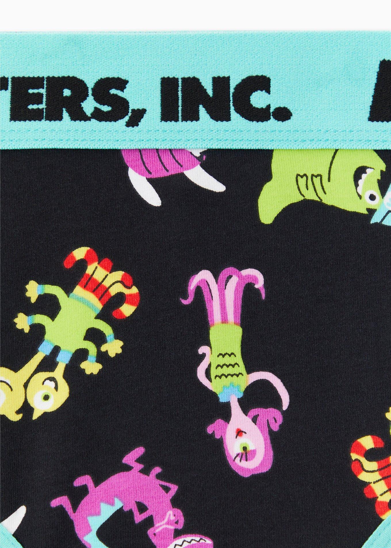 Plus Size Disney Monsters Inc. Aqua & Black Cotton Hipster Panty, MULTI, alternate