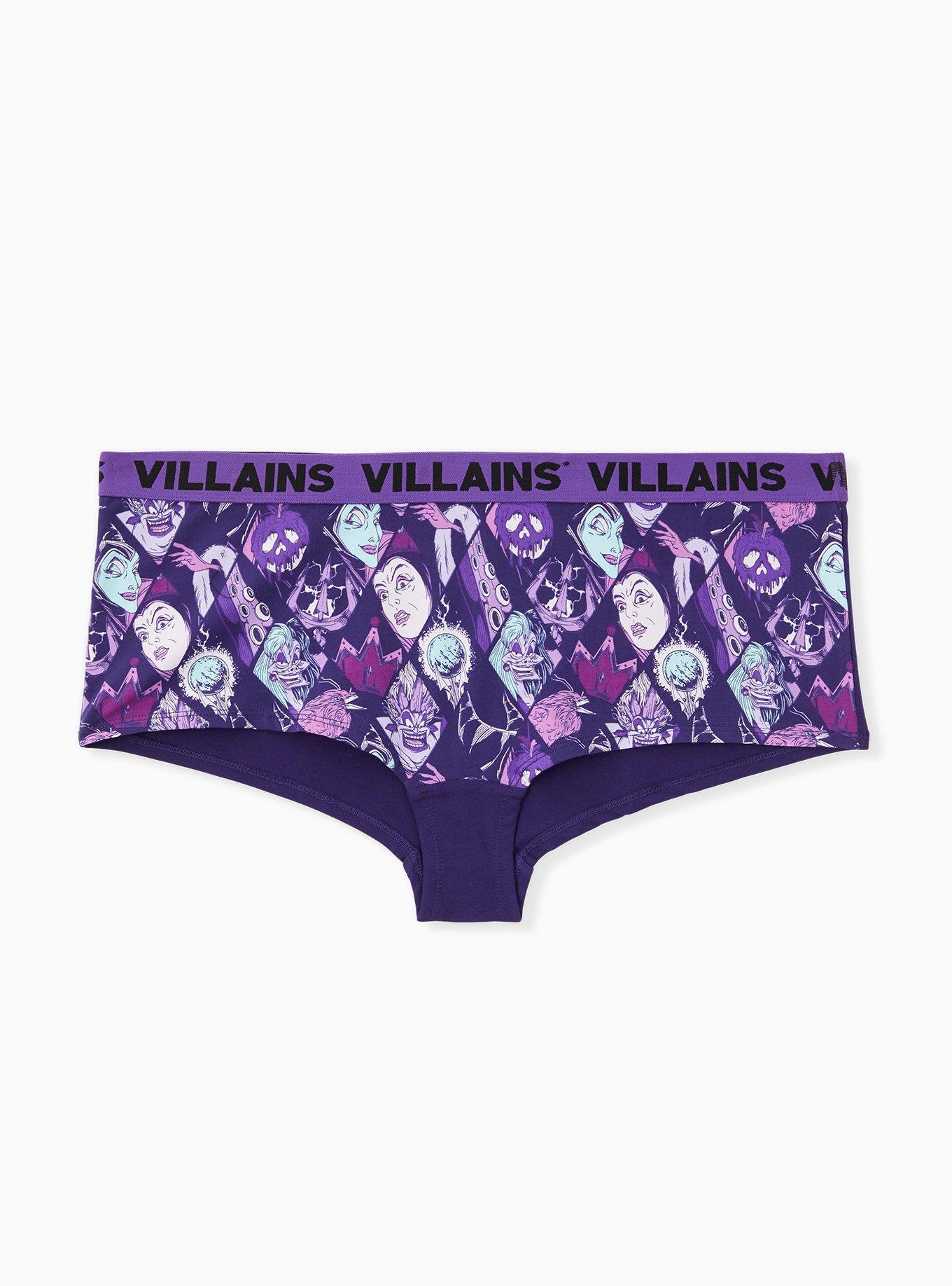 Plus Size - Disney Villains Purple Cotton Boyshort Panty - Torrid