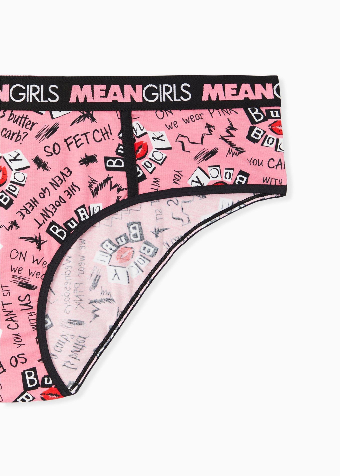 Plus Size - Mean Girls Burn Book Pink & Black Cotton Hipster Panty