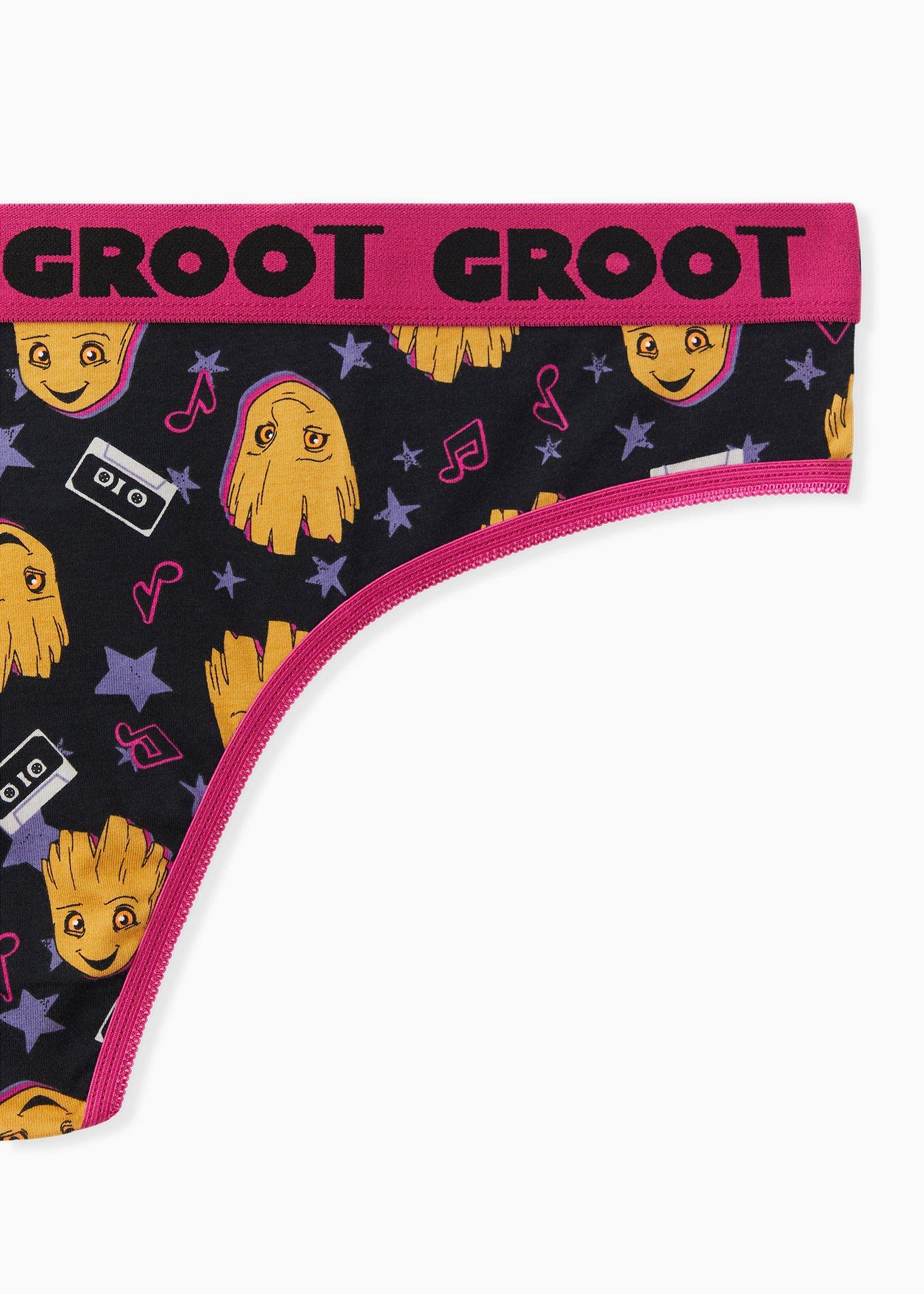 Plus Size Guardians of the Galaxy Groot Cotton Thong Panty , MULTI, alternate