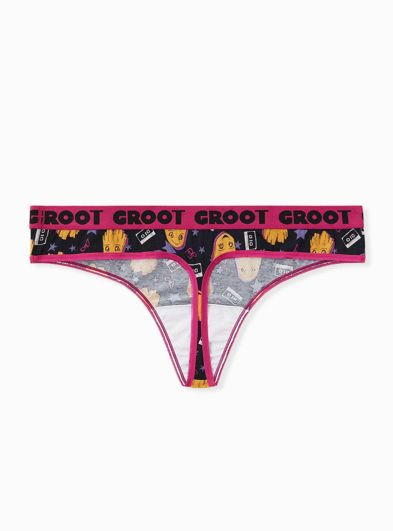 Plus Size Guardians of the Galaxy Groot Cotton Thong Panty , MULTI, alternate