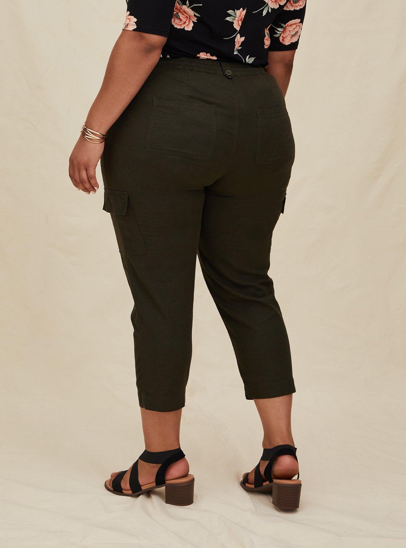 Dark green Womens Plus Size Cargo Pant