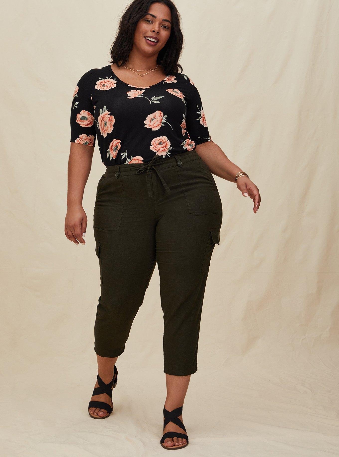 Plus size olive cargo 2024 pants