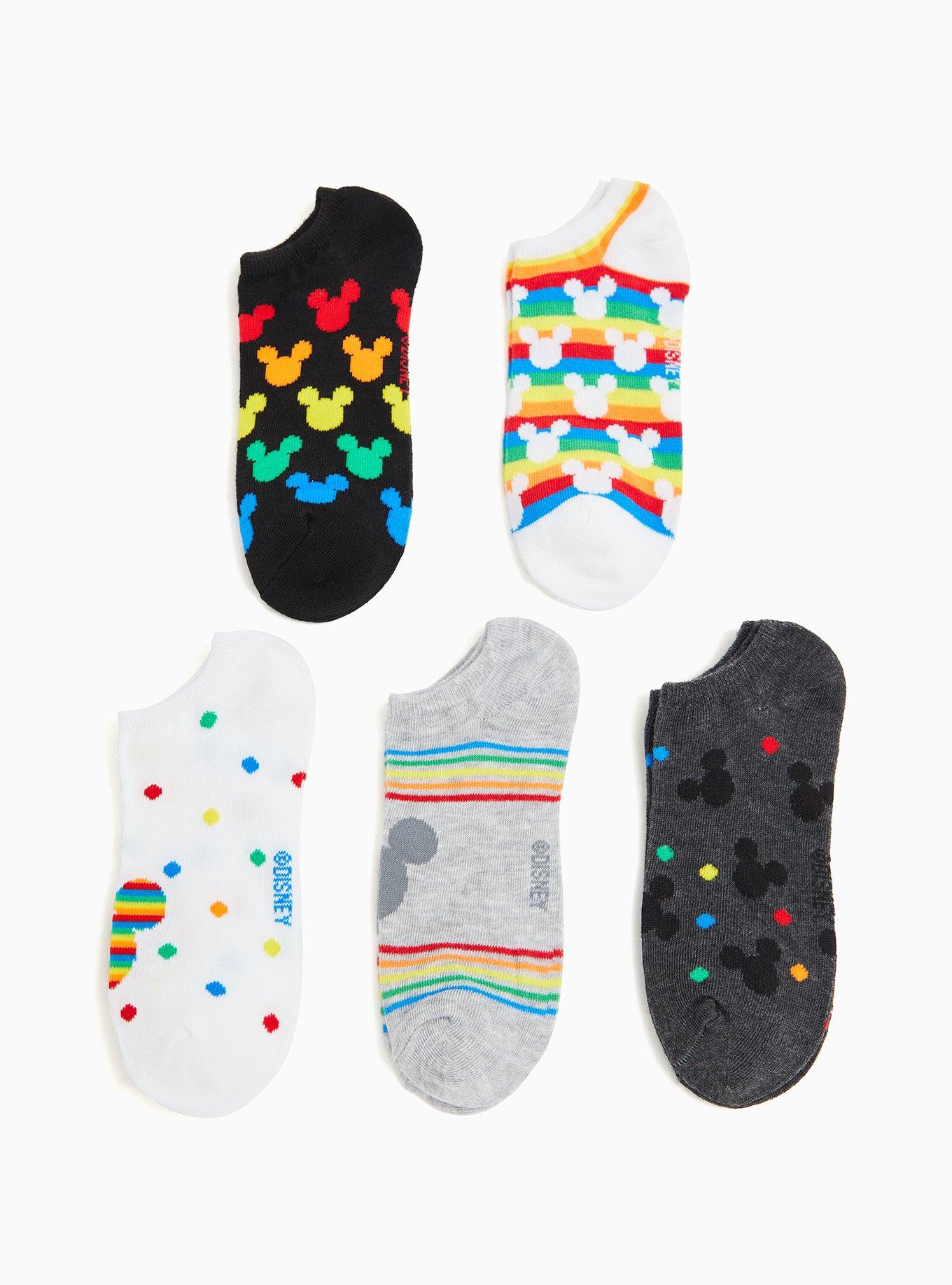 Mickey Mouse Rainbow Ankle Socks Pack - Pack of 5, MULTI, alternate