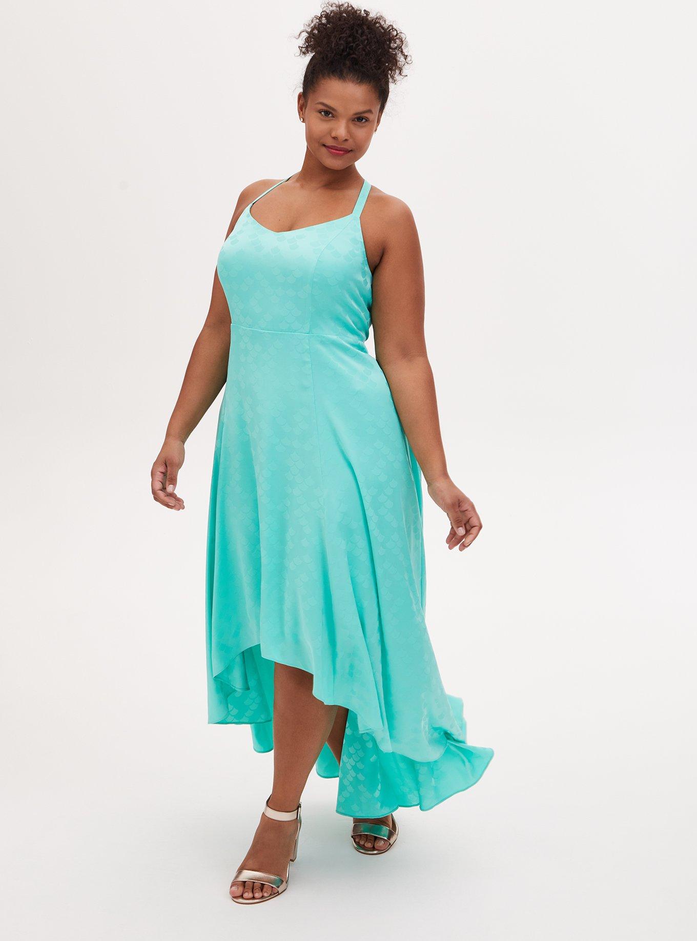 Plus Size - Disney The Little Mermaid Ariel Special Occasion Turquoise  Hi-Lo Gown - Torrid