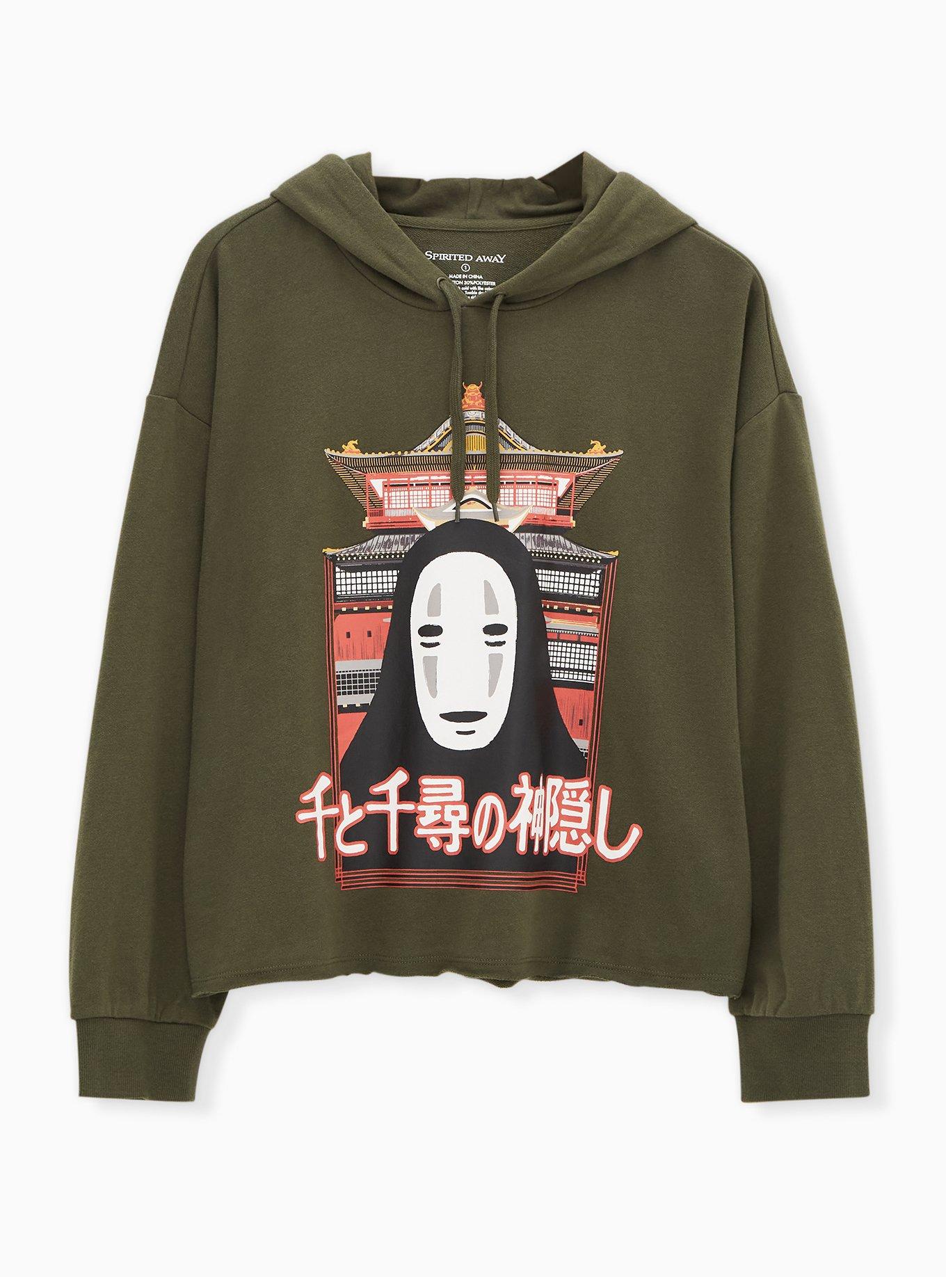 Plus Size - Her Universe Studio Ghibli Spirited Away No-Face Olive Green  Crop Hoodie - Torrid