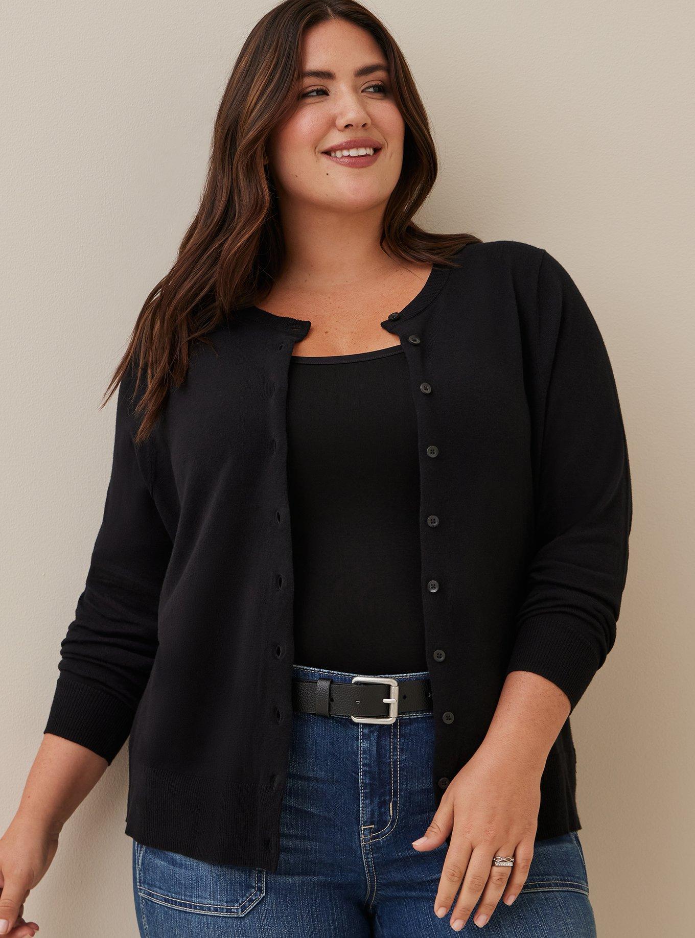 Plus size button hot sale front cardigan