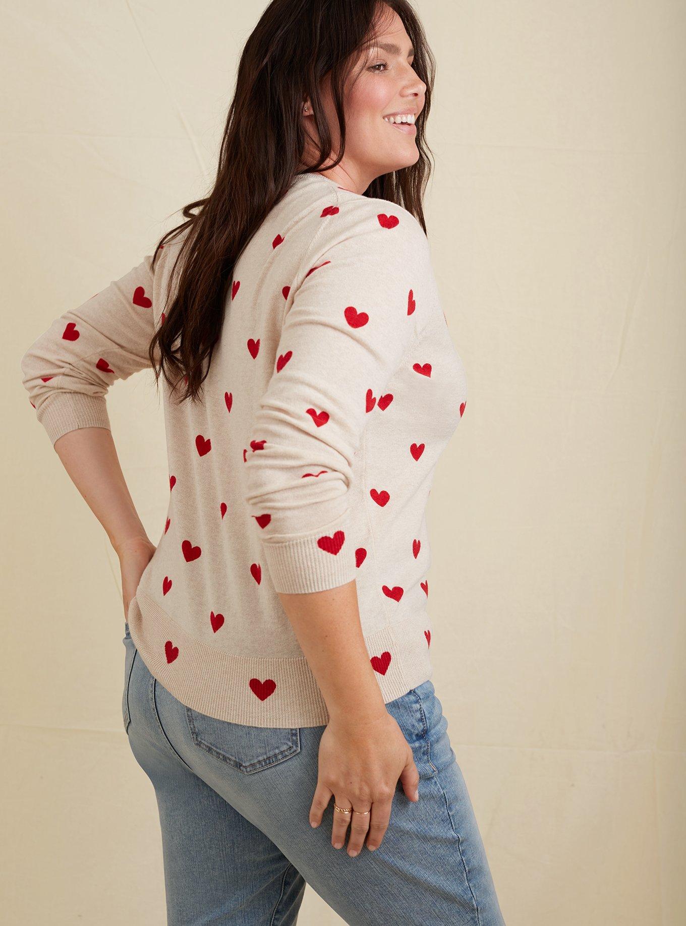 Plus Size - Kimono - Mesh Red Hearts - Torrid