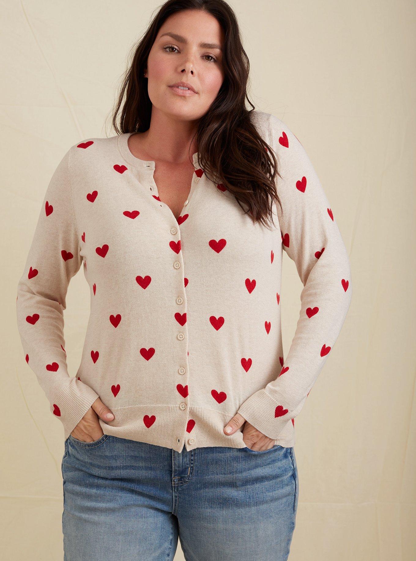 Plus size 2025 heart sweater